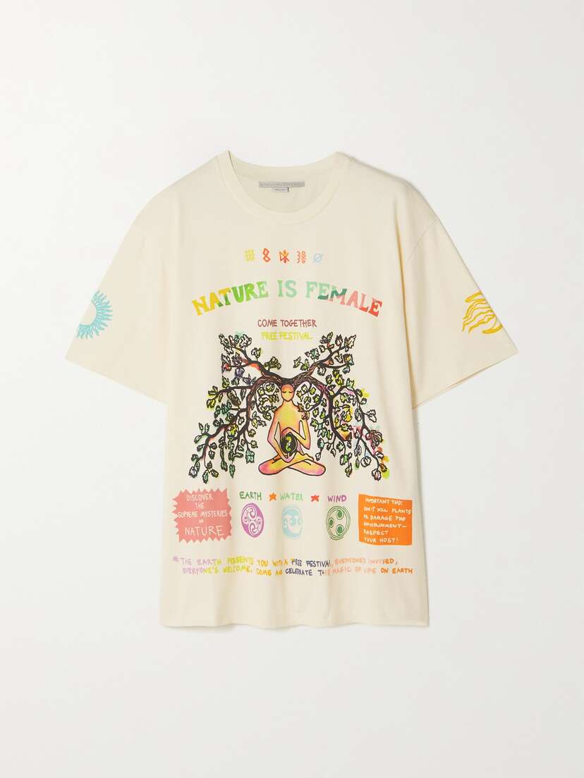 Stella McCartney Nature Is Female Oversized Printed Organic Cotton-jersey T-shirt