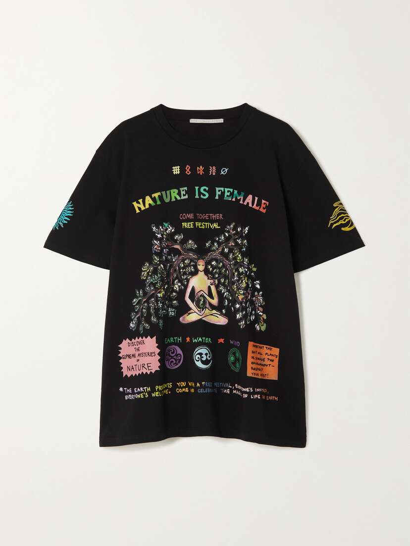 Stella McCartney Nature Is Female Oversized Printed Organic Cotton-jersey T-shirt