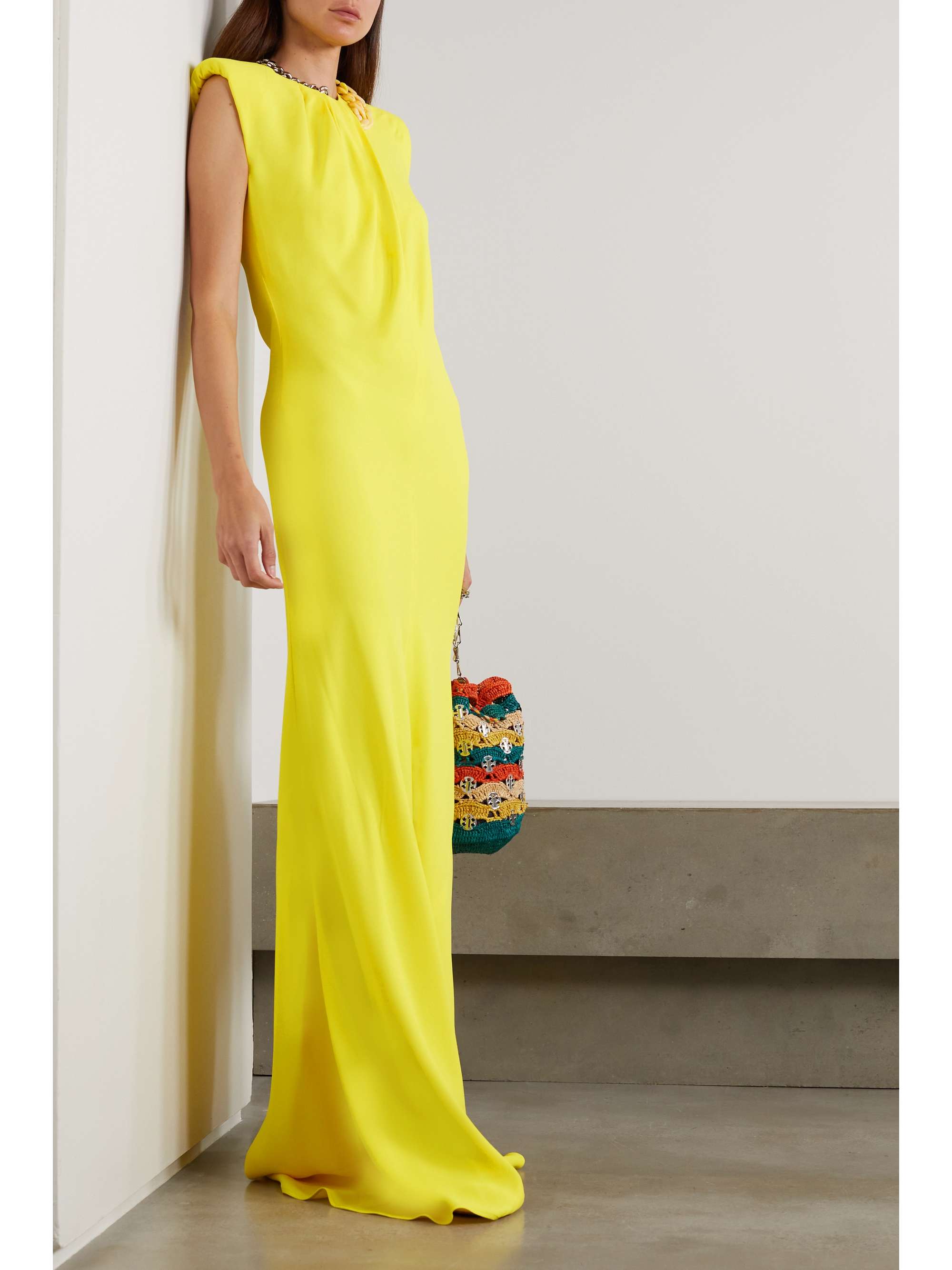 STELLA MCCARTNEY Chain-embellished crepe gown
