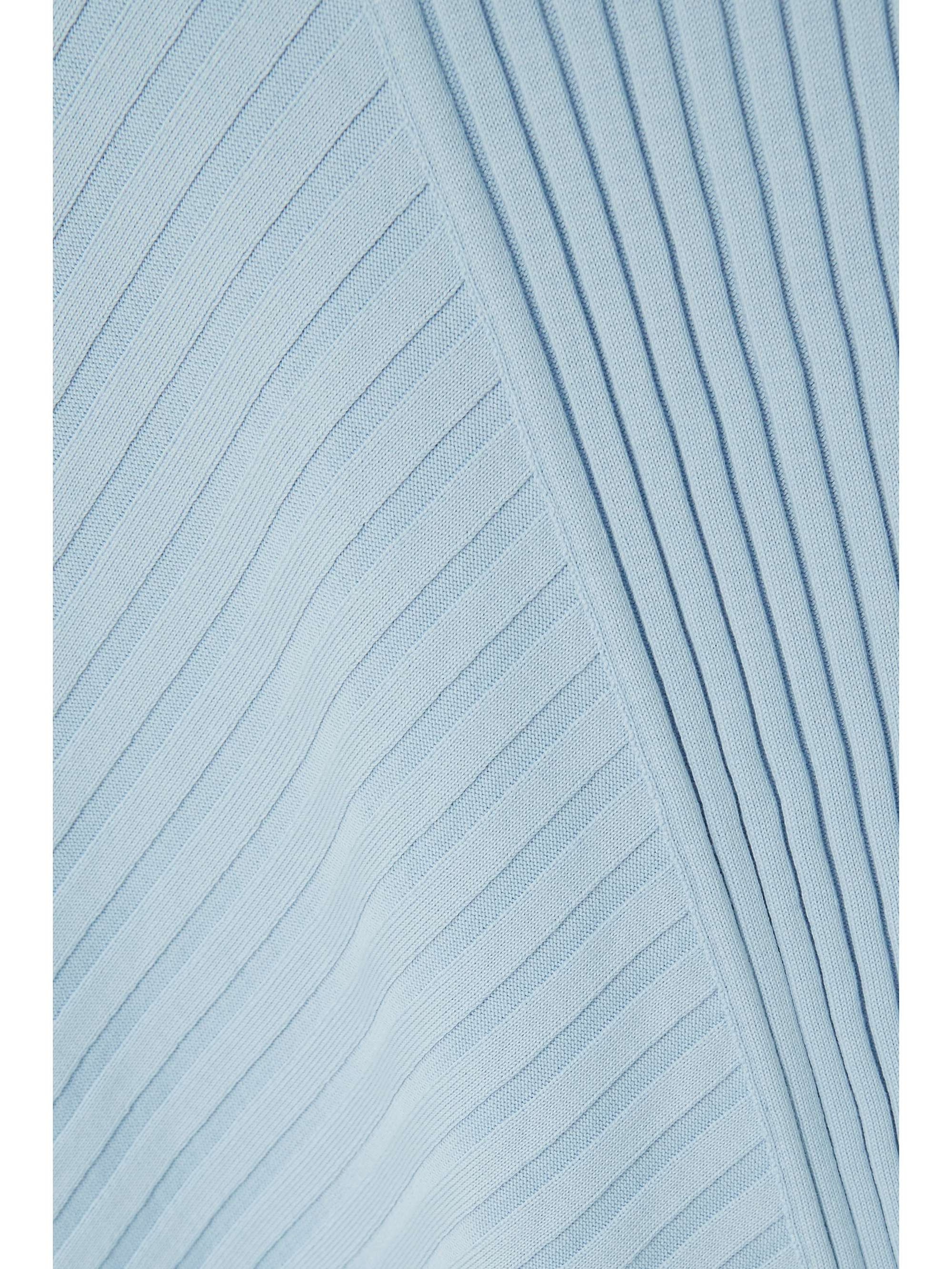 STELLA MCCARTNEY Asymmetric ribbed organic cotton turtleneck dress