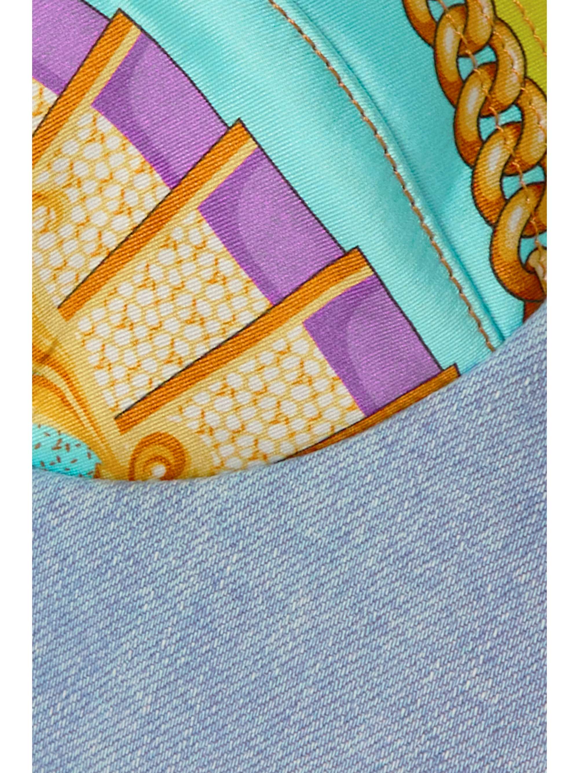 VERSACE 斜纹布边饰牛仔文胸式上衣