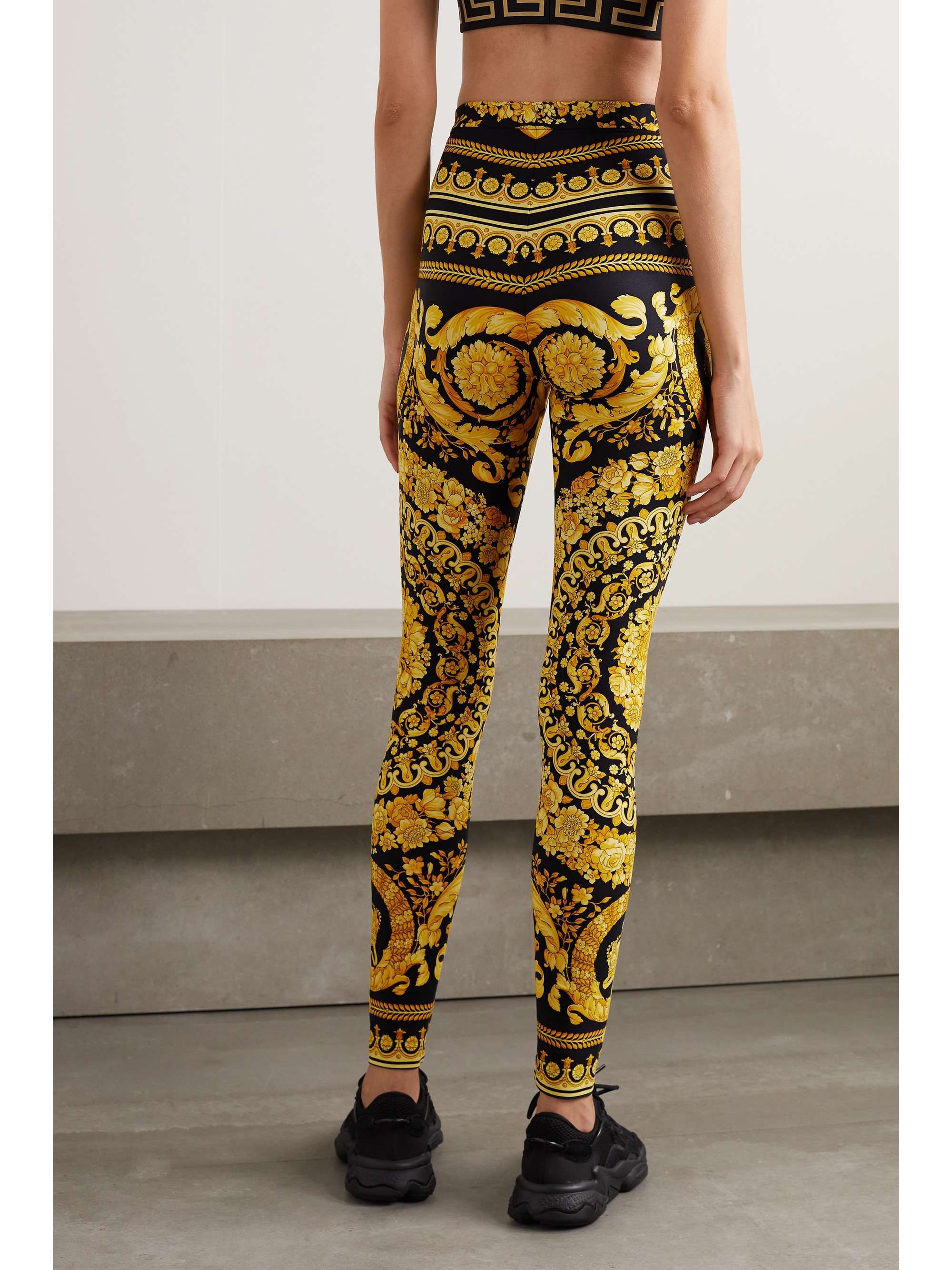 VERSACE Printed stretch-jersey leggings