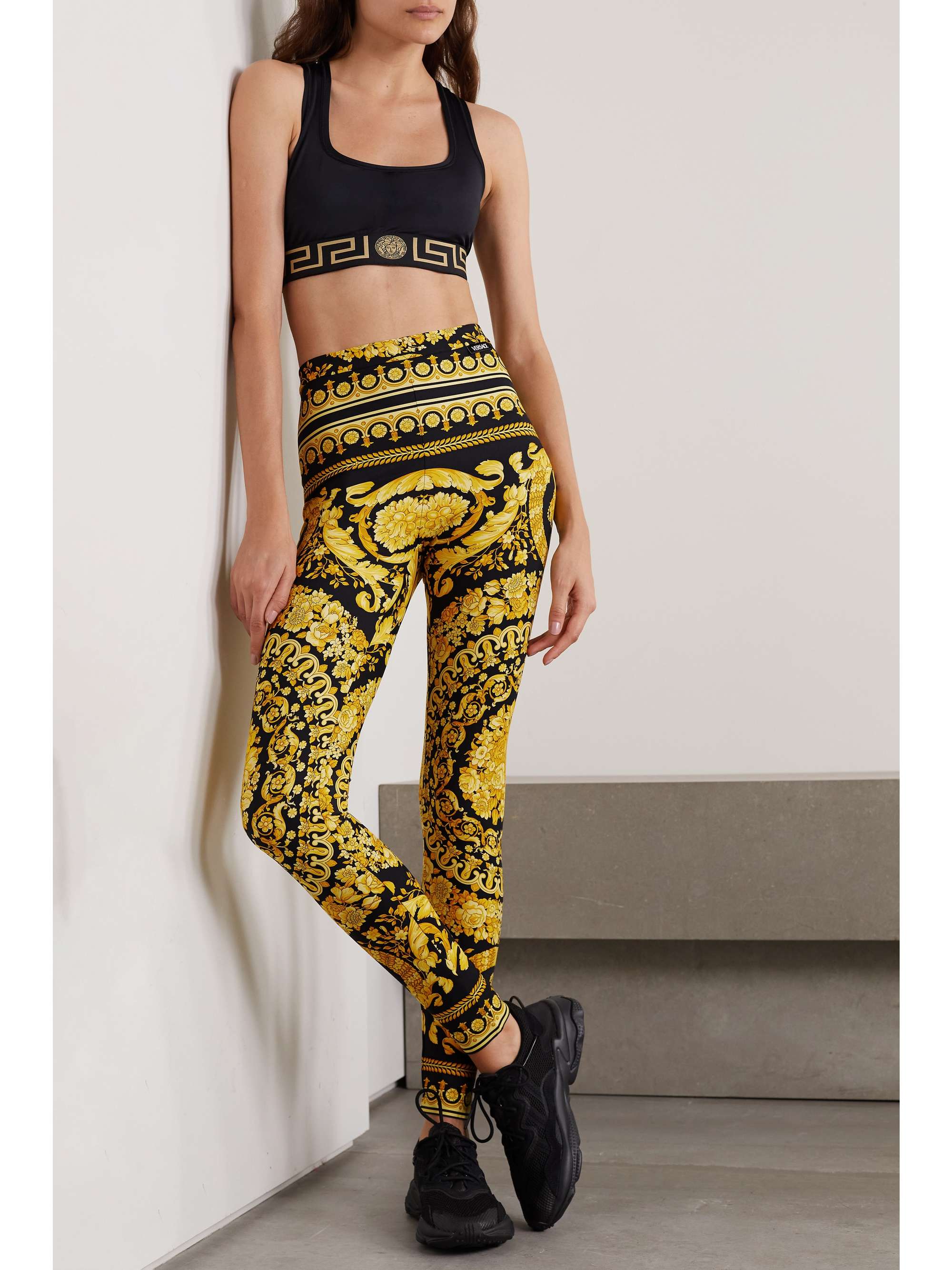 VERSACE Printed stretch-jersey leggings