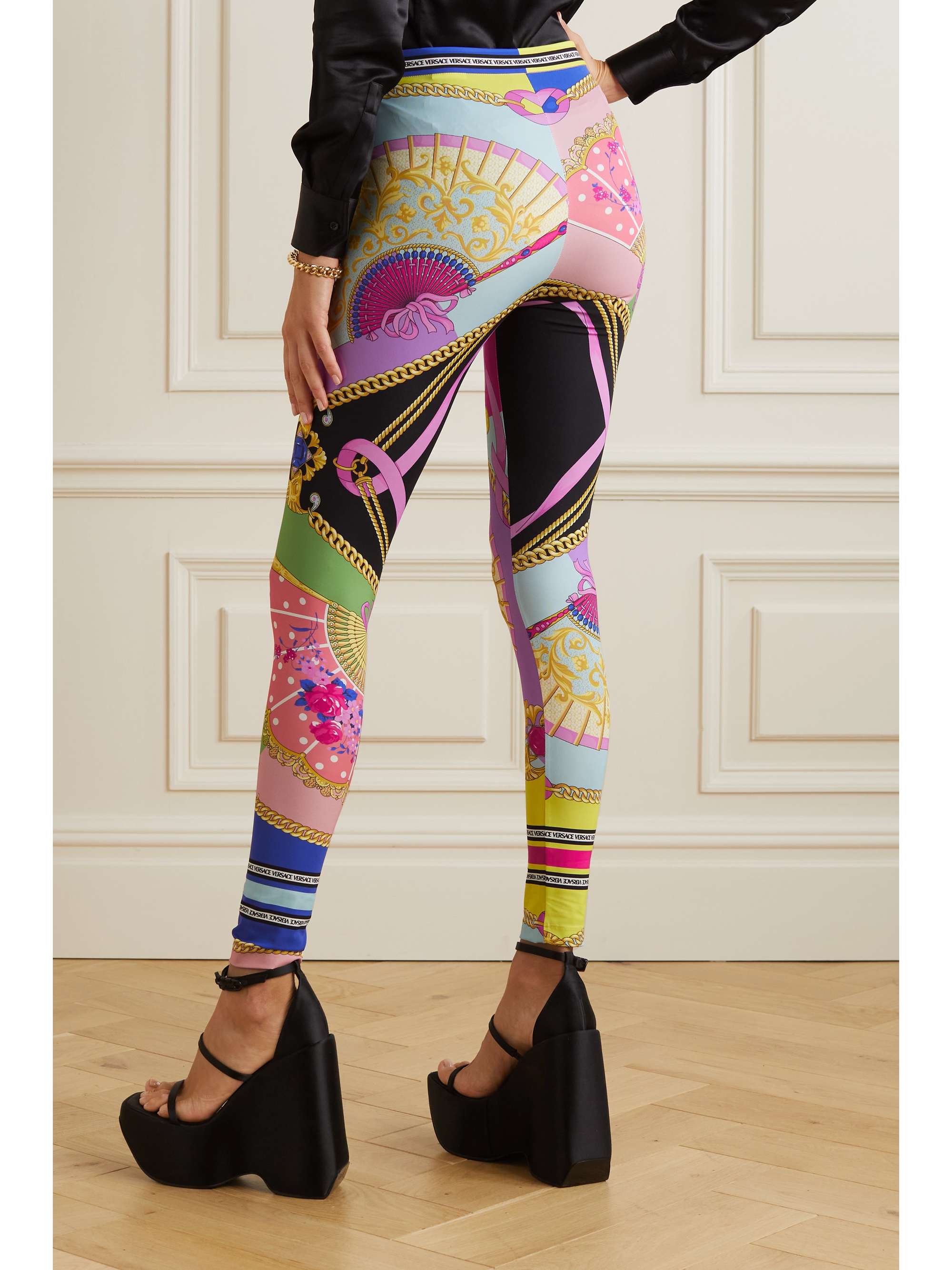 VERSACE Printed stretch leggings