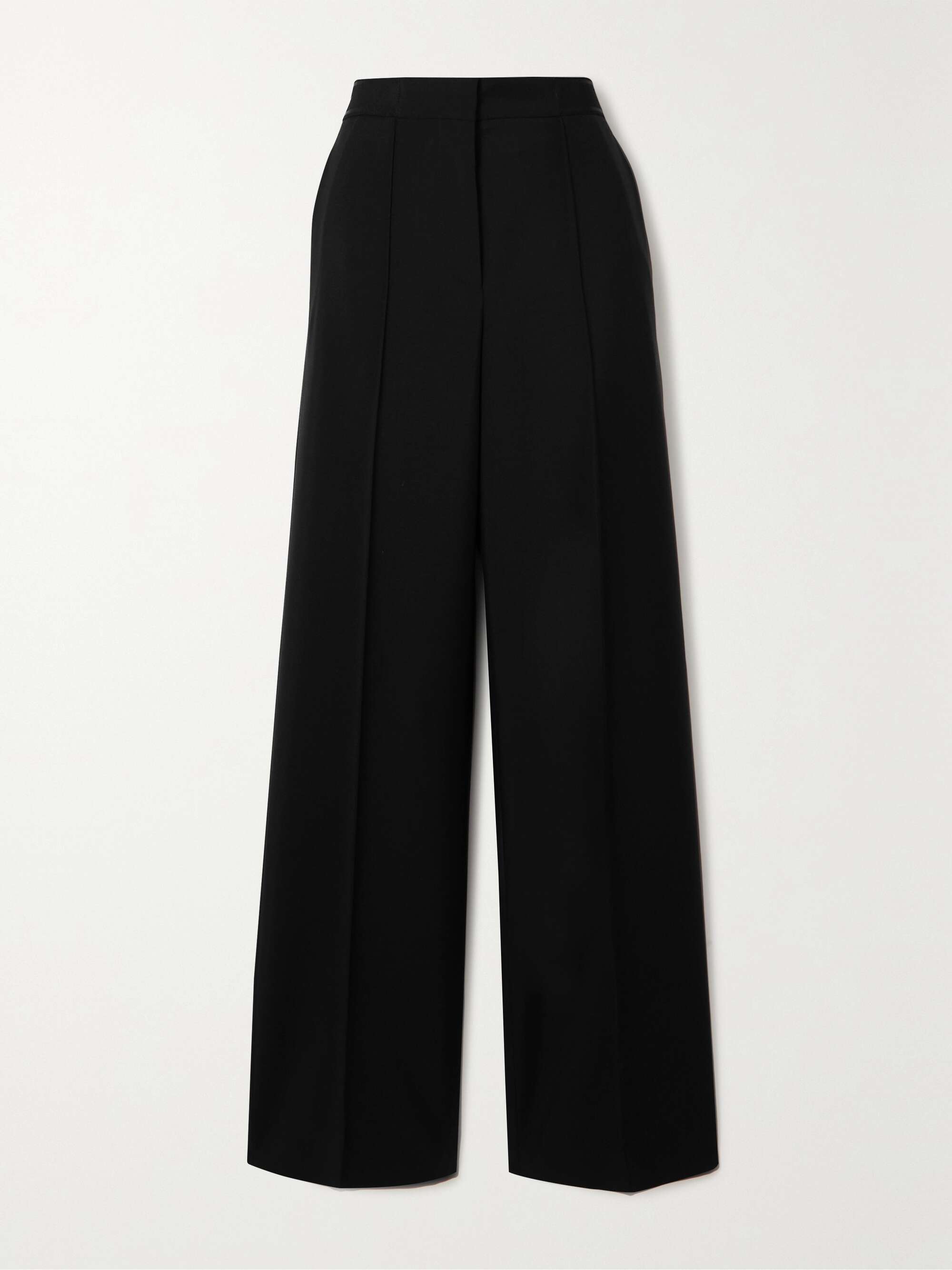 GIVENCHY Pleated wool and mohair-blend grain de poudre wide-leg pants ...