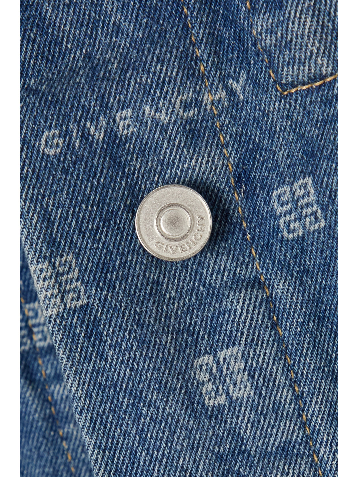 Shop Givenchy Logo-print Denim Jacket In Blue