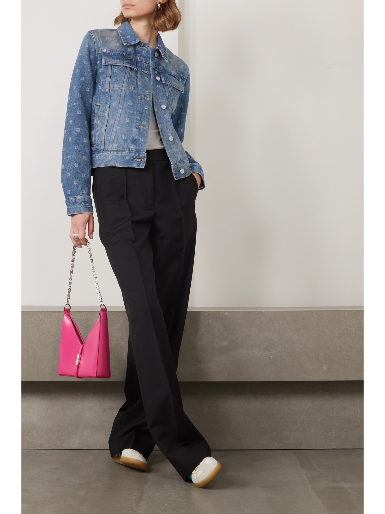 Givenchy Woman Slim Fit Jacket In Blue 4g Denim