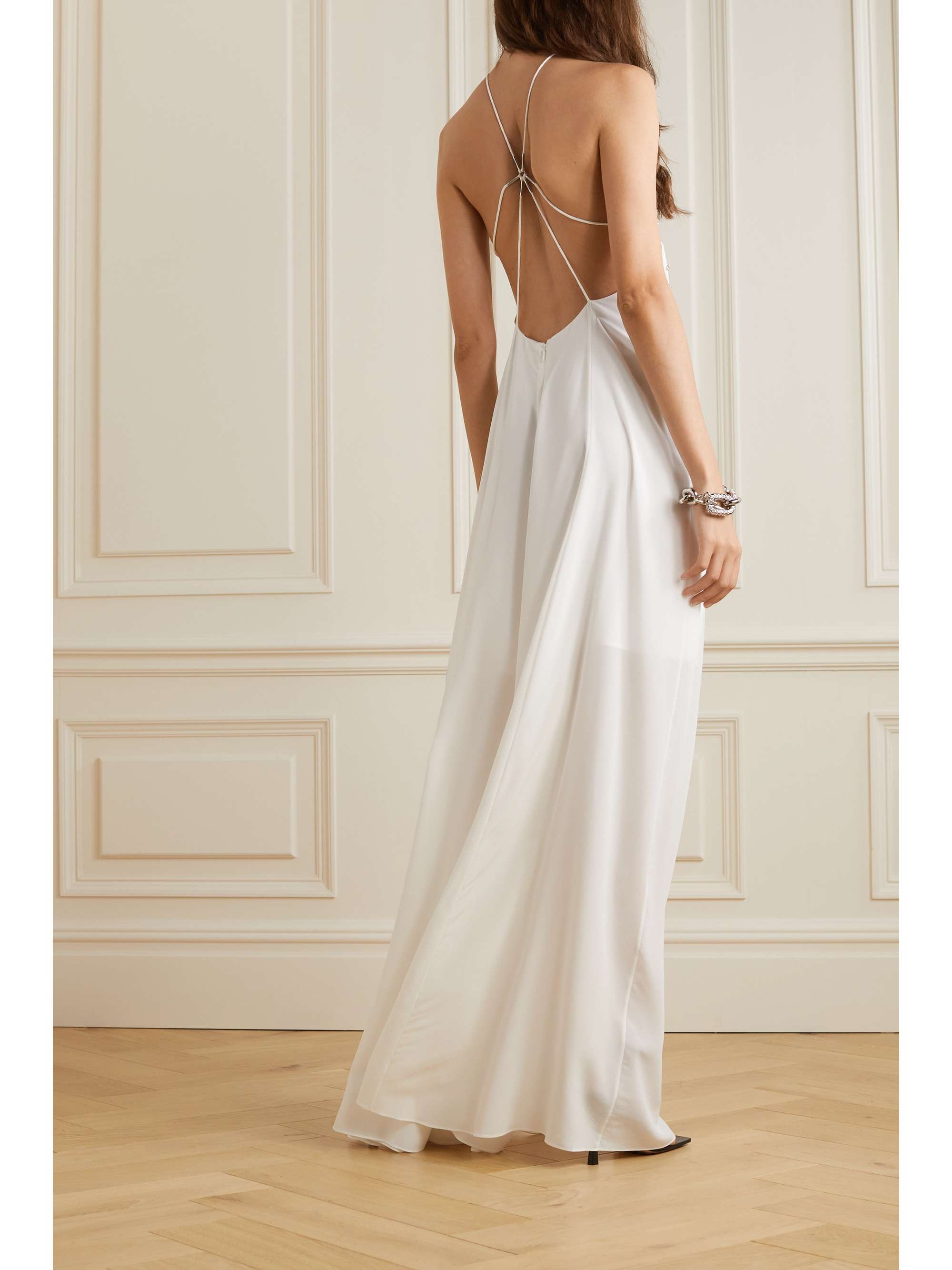 GIVENCHY Open-back crystal-embellished silk-chiffon gown