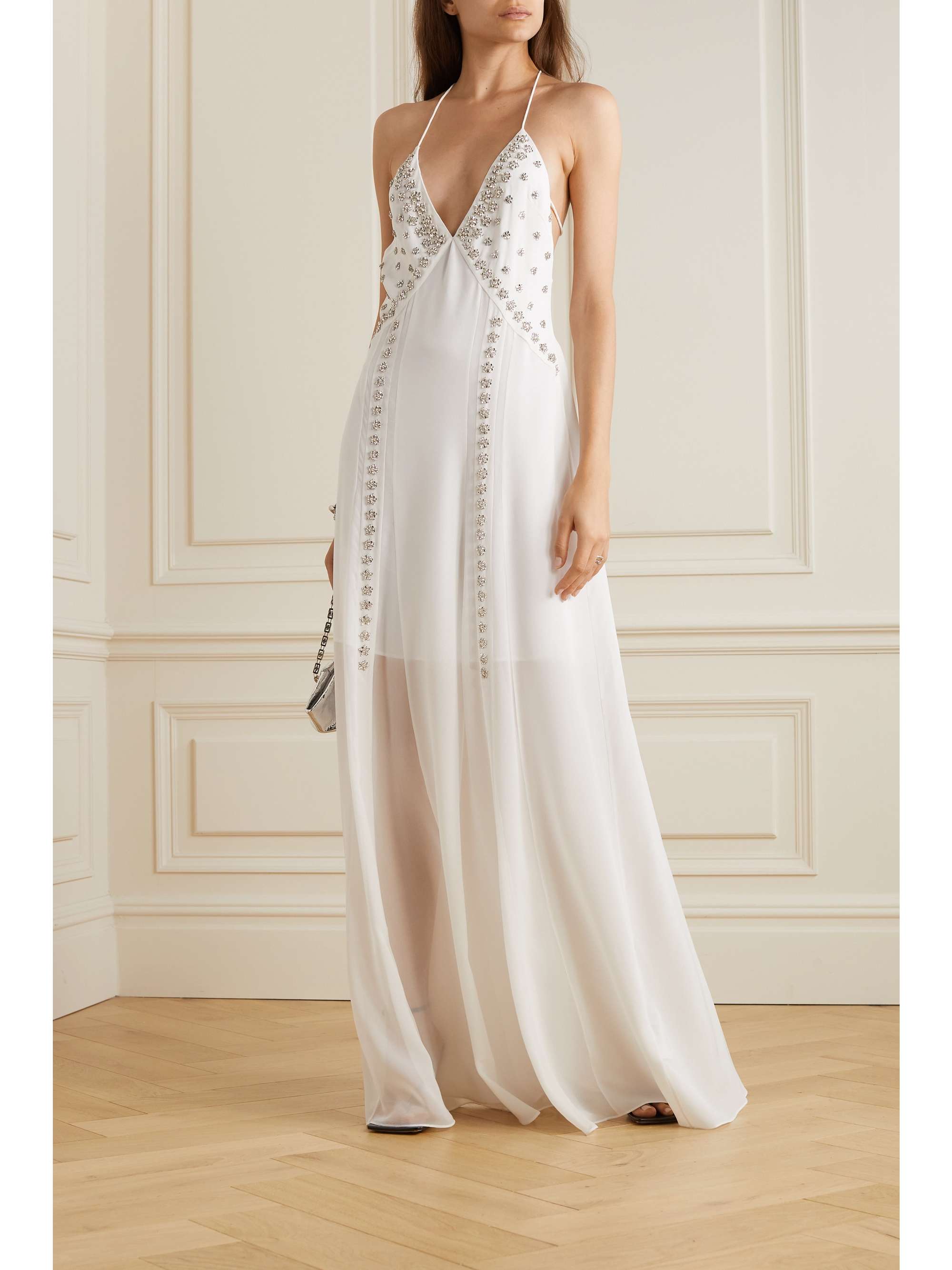 GIVENCHY Open-back crystal-embellished silk-chiffon gown | NET-A-PORTER