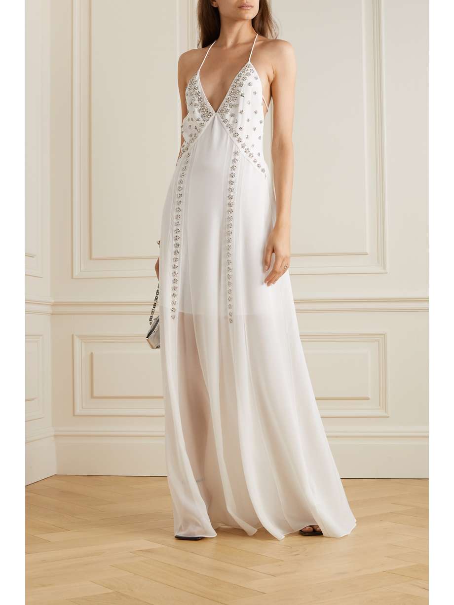GIVENCHY Openback crystalembellished silkchiffon gown NETAPORTER