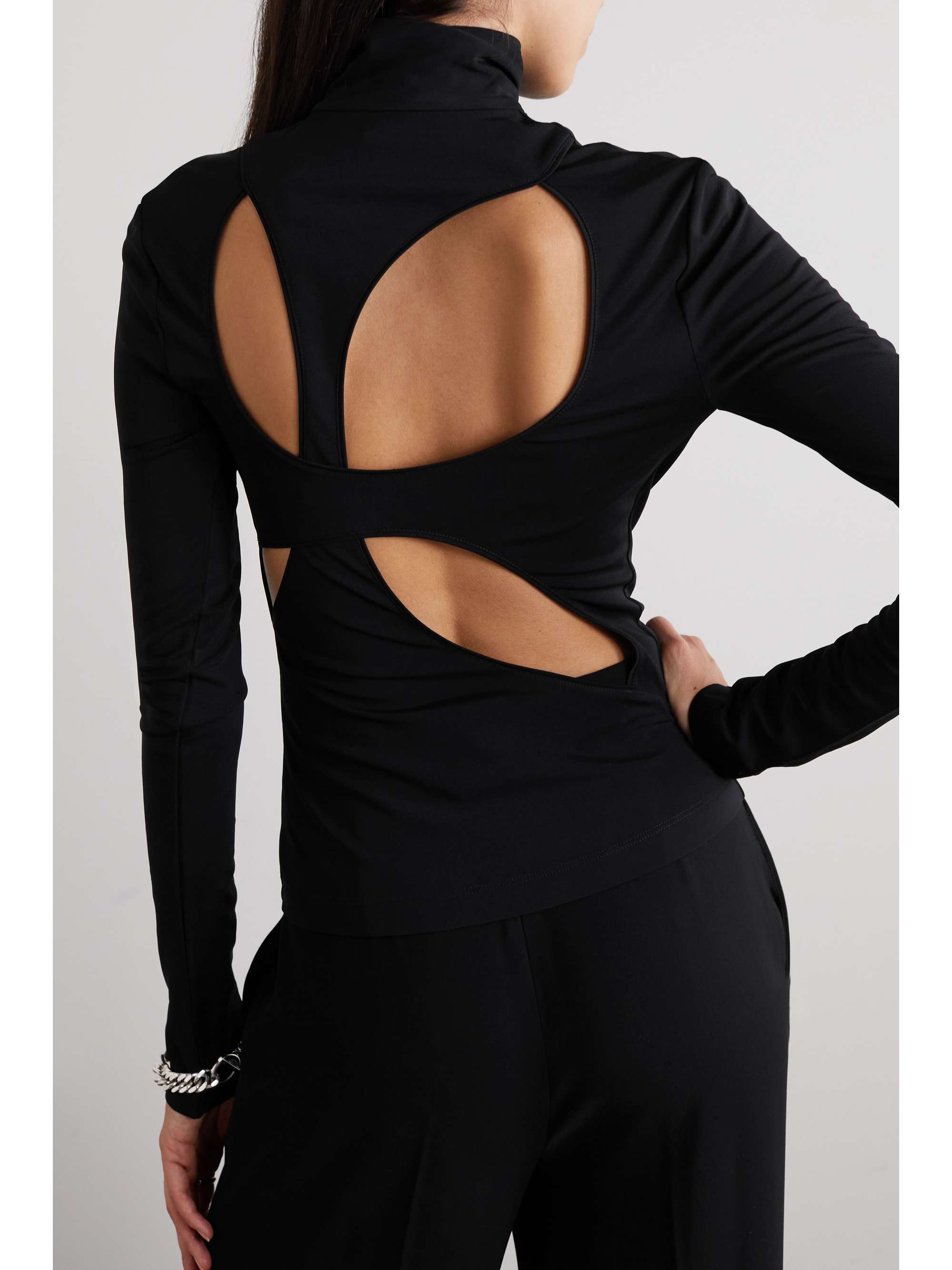 GIVENCHY Cutout stretch-jersey turtleneck top