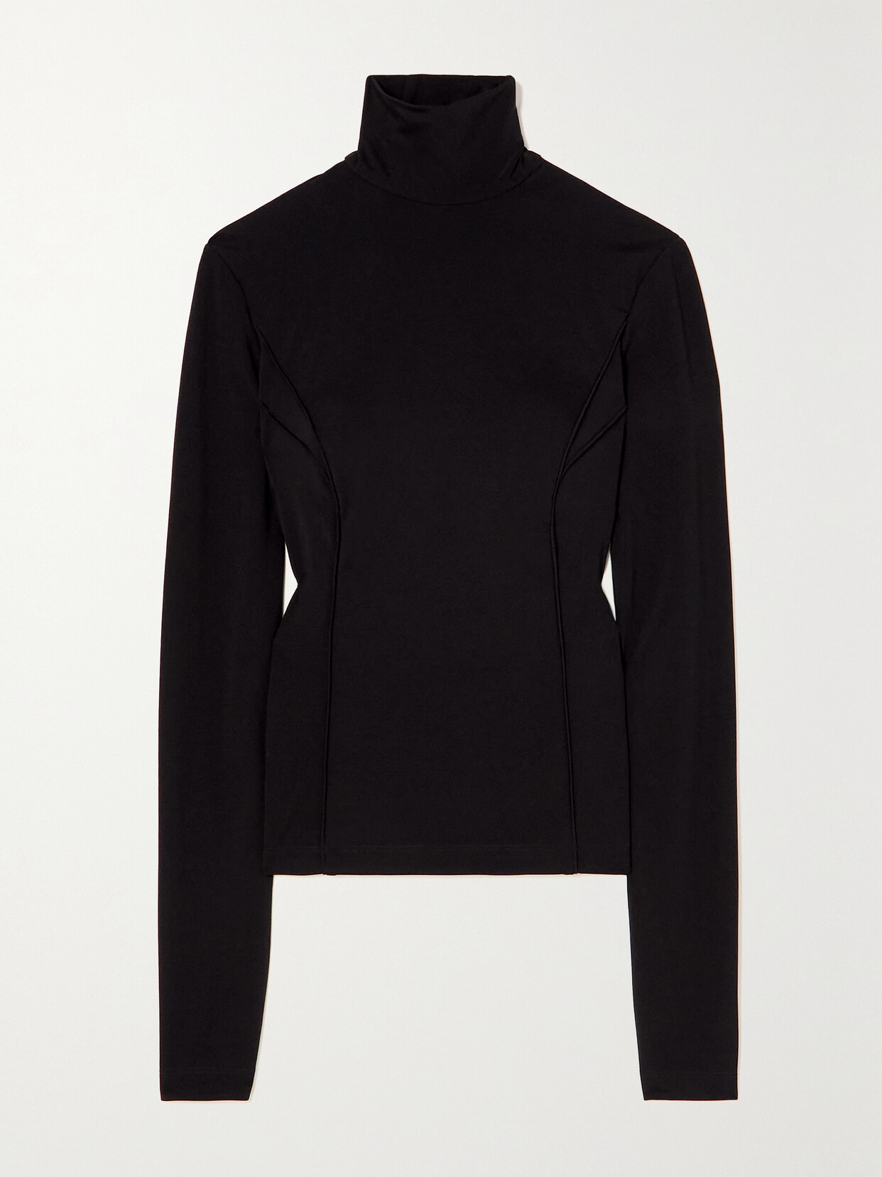 Shop Givenchy Cutout Stretch-jersey Turtleneck Top In Black