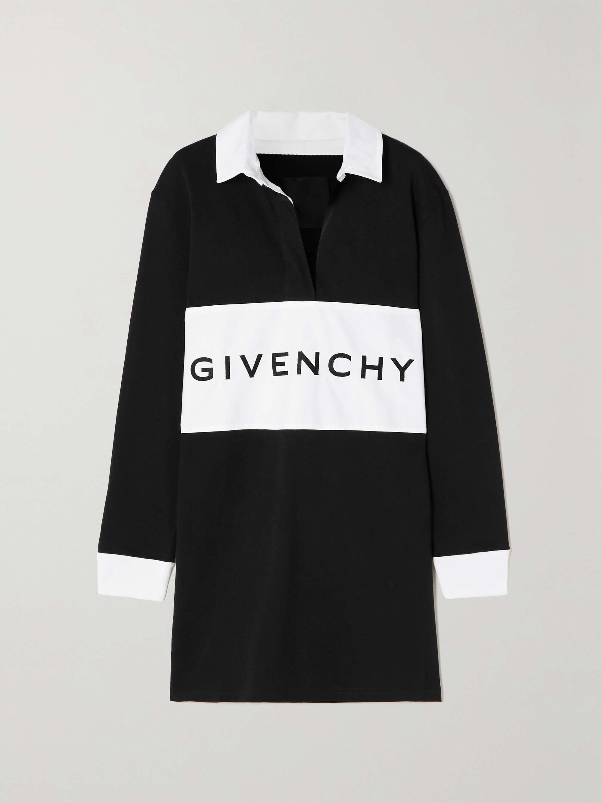 GIVENCHY Printed two-tone cotton-jersey shirt dress | NET-A-PORTER