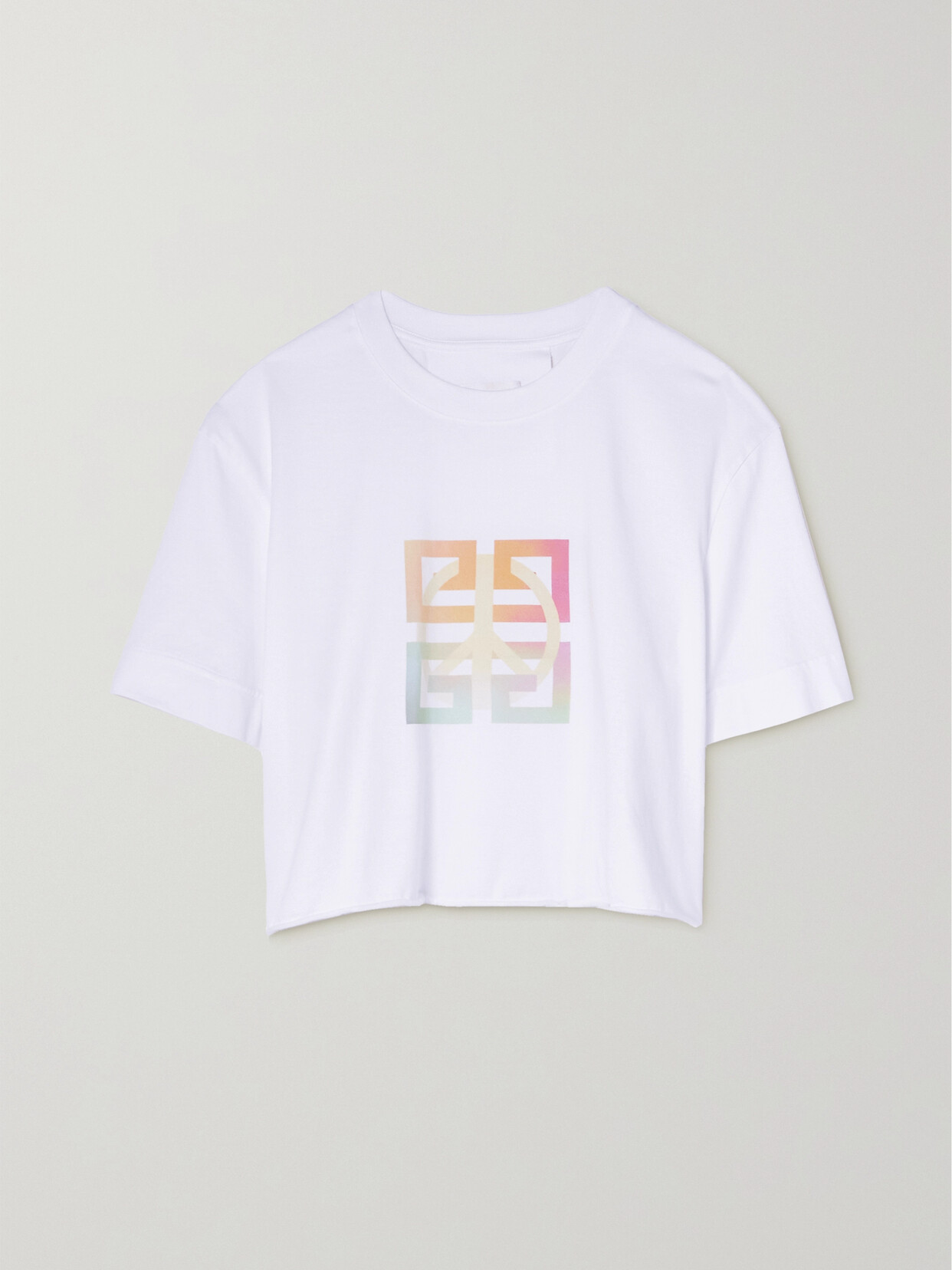 Givenchy Woman Short White T-shirt In Printed Jersey