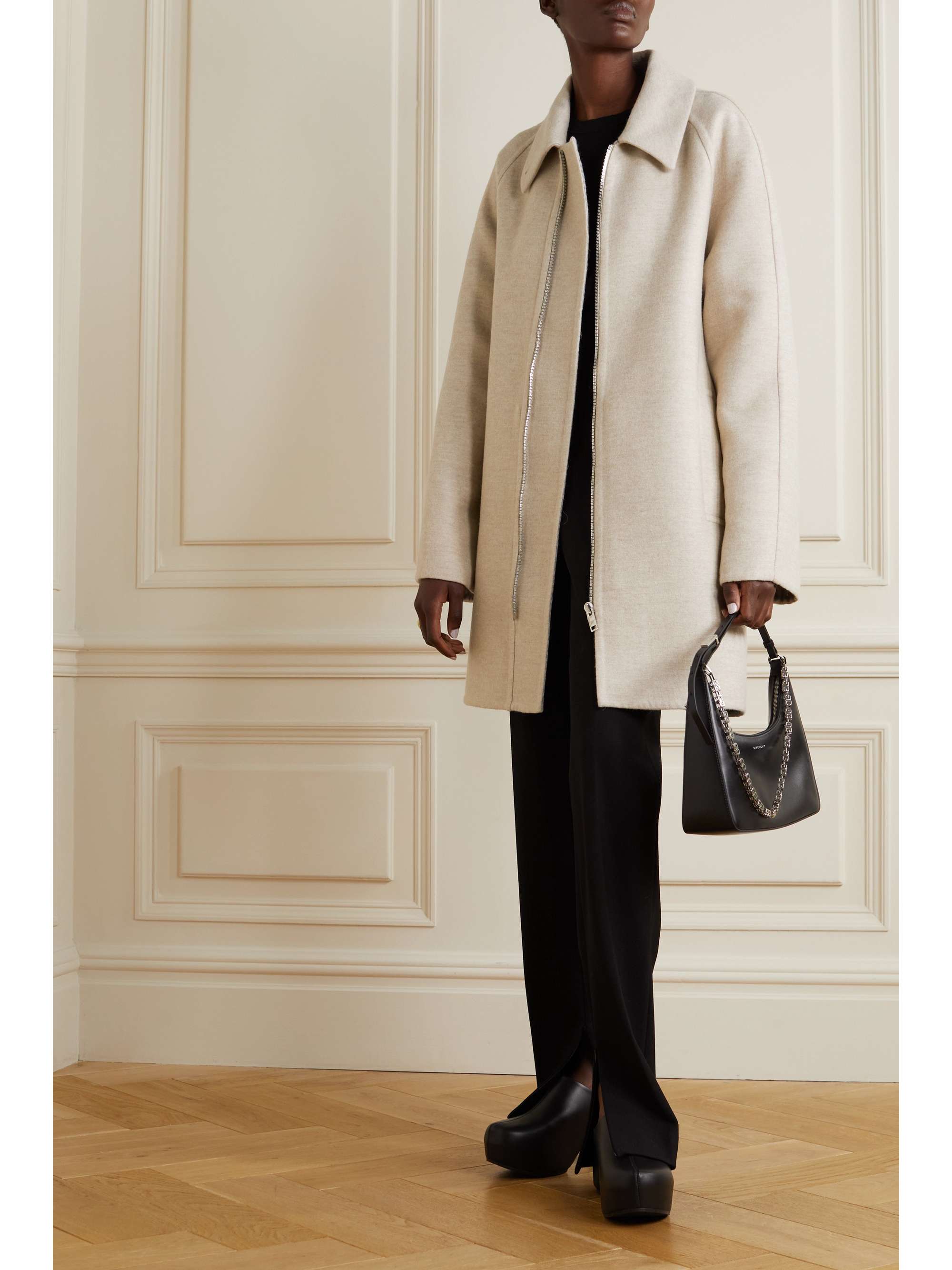 GIVENCHY Belted wool, silk and cashmere-blend coat