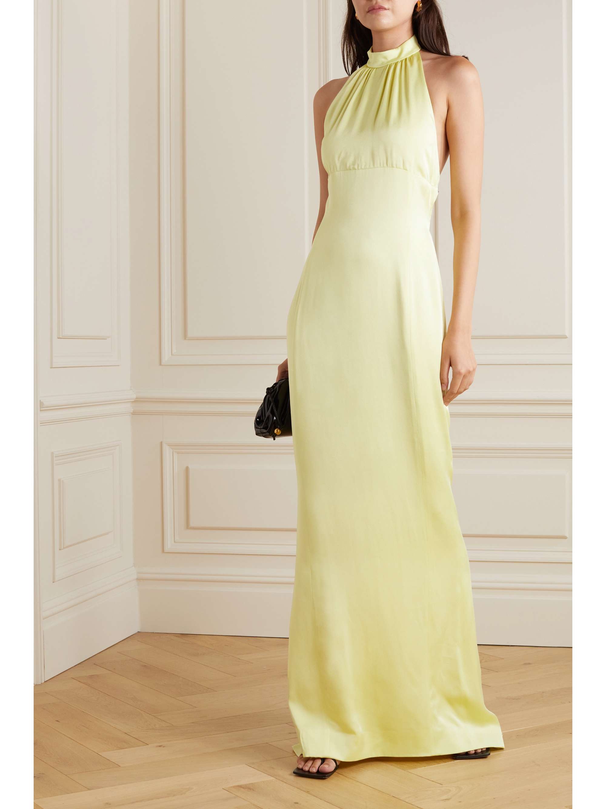 GIVENCHY Crystal-embellished duchesse-satin halterneck gown