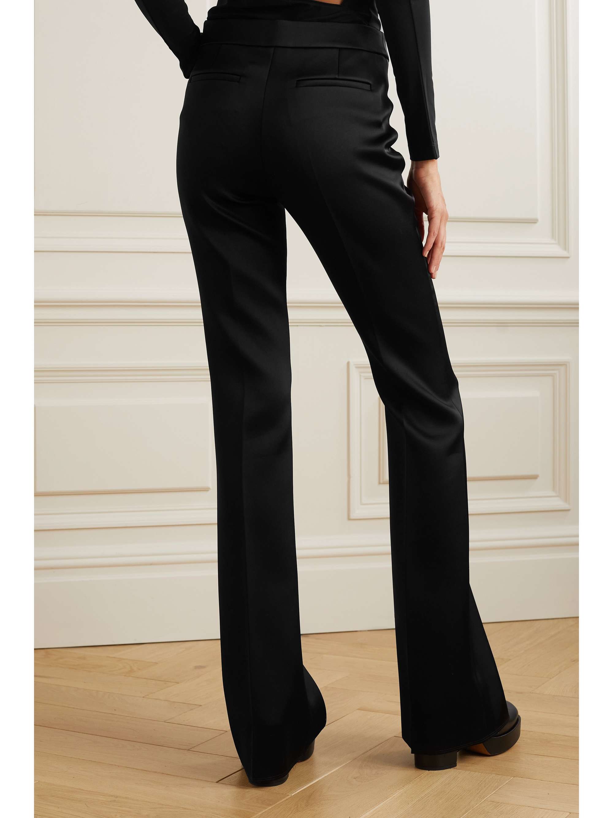 GIVENCHY 缎面绉纱喇叭裤