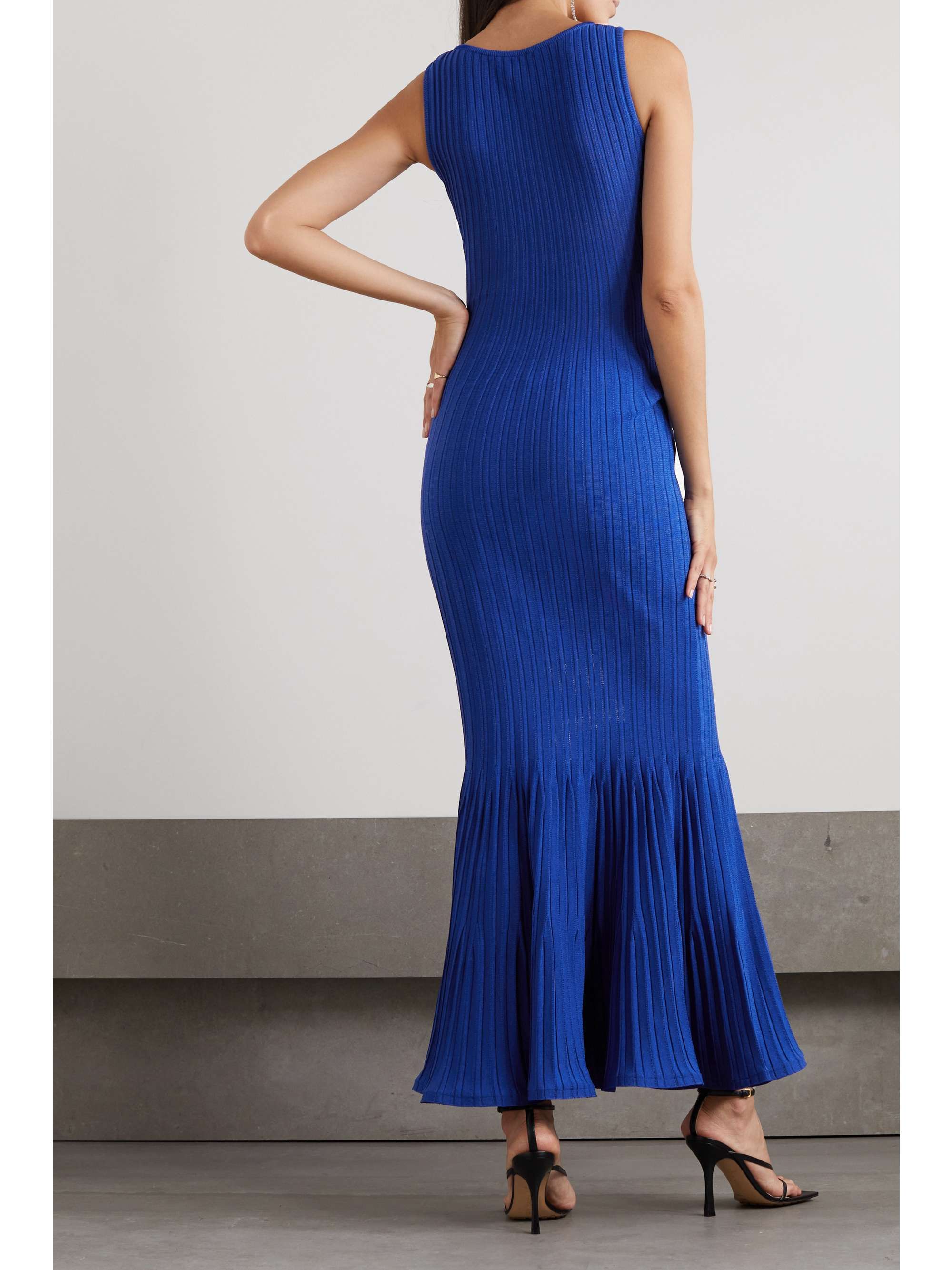 GIVENCHY Fluted ribbed-knit maxi dress