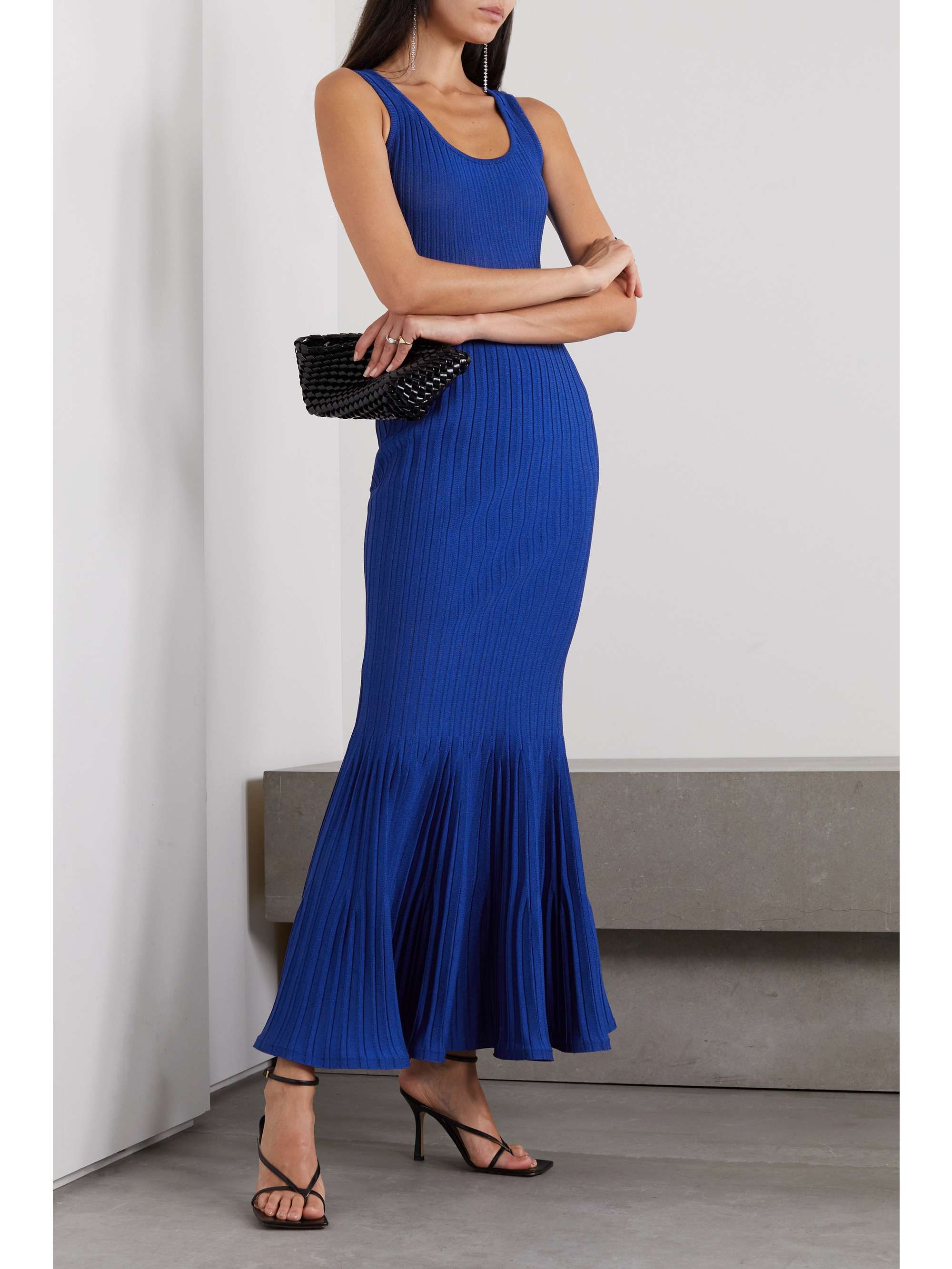 GIVENCHY Fluted ribbed-knit maxi dress
