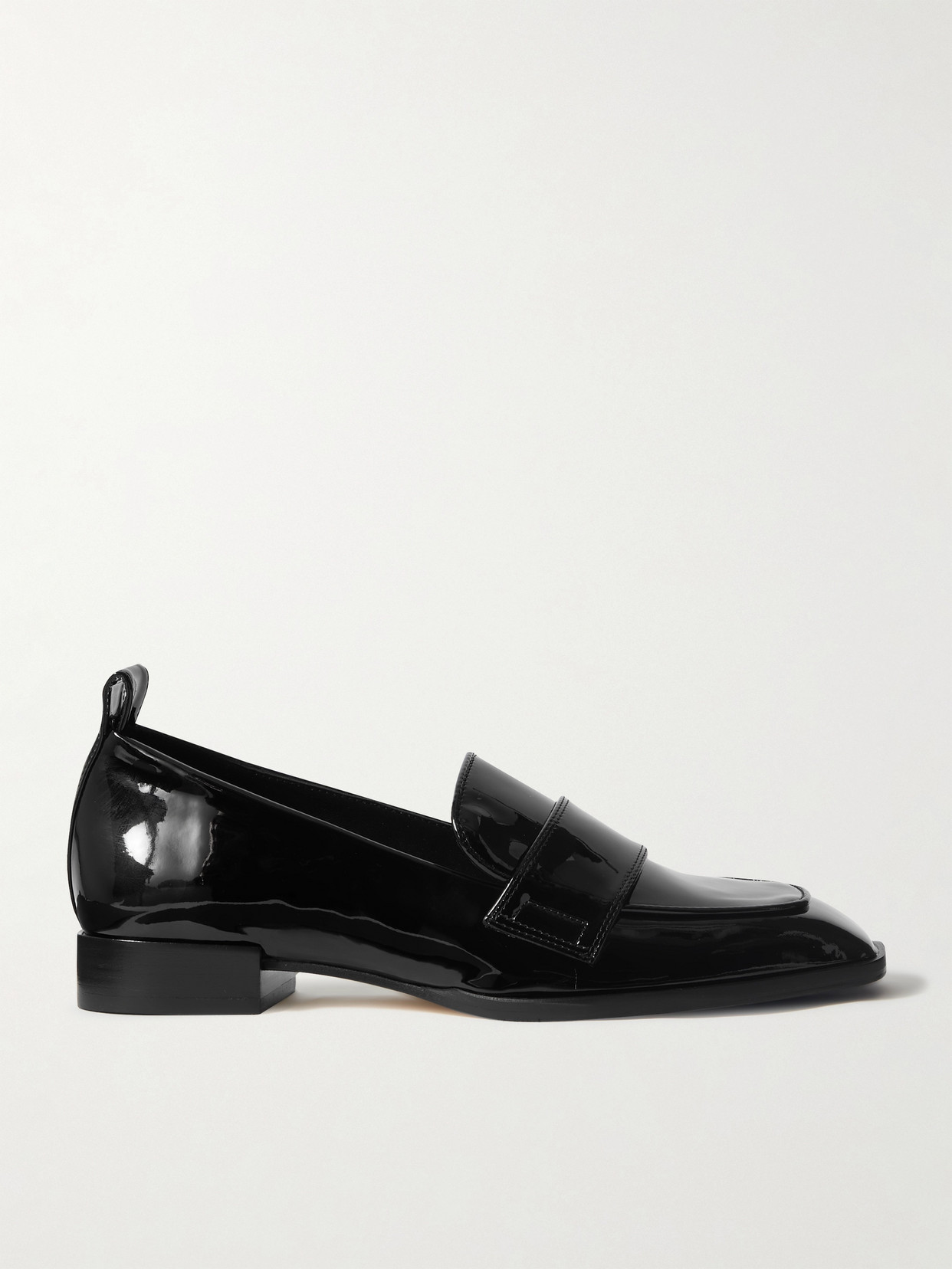 aeyde Julie Patent-leather Loafers - Black