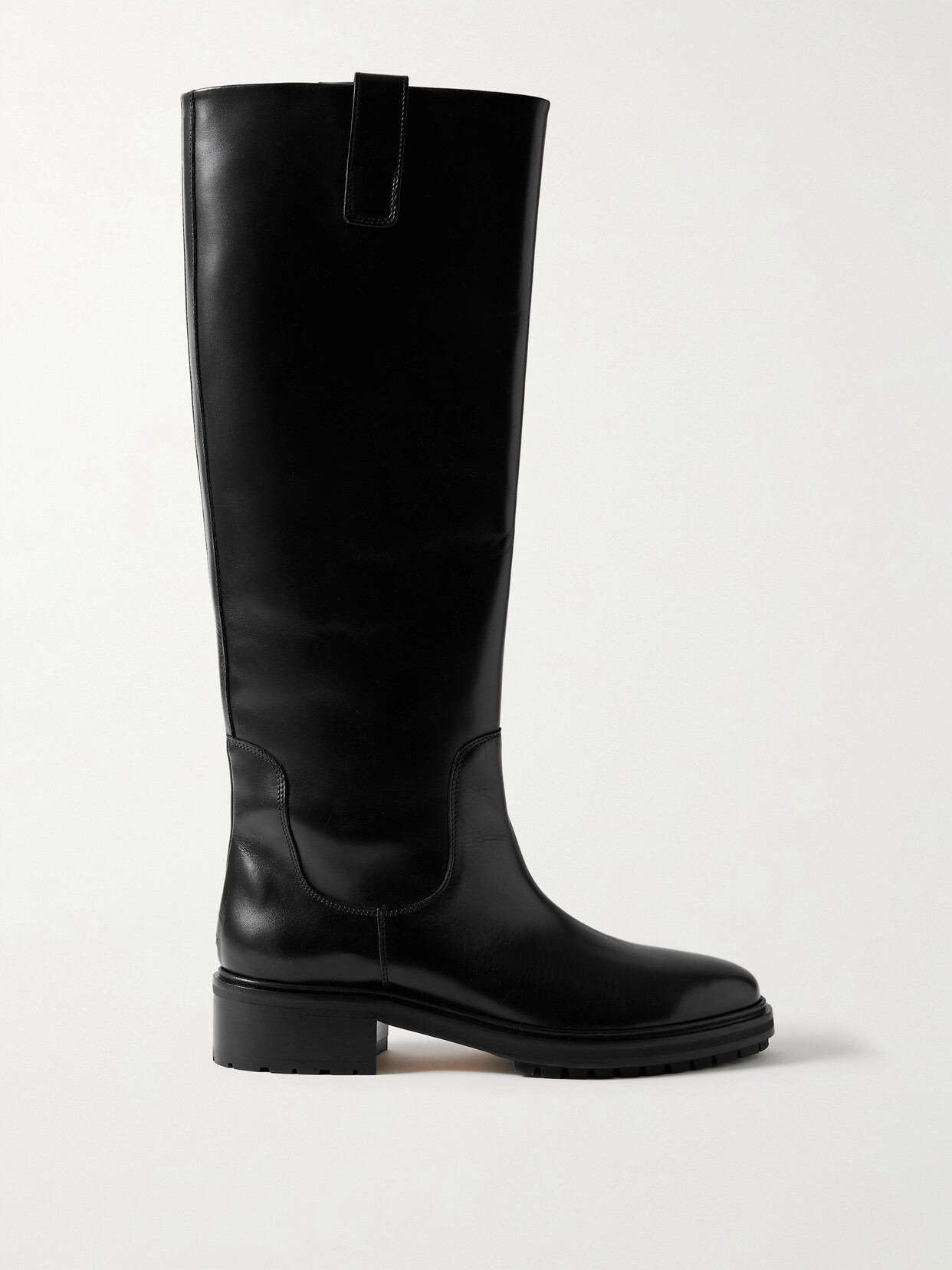 aeyde Henry Leather Knee Boots - Black