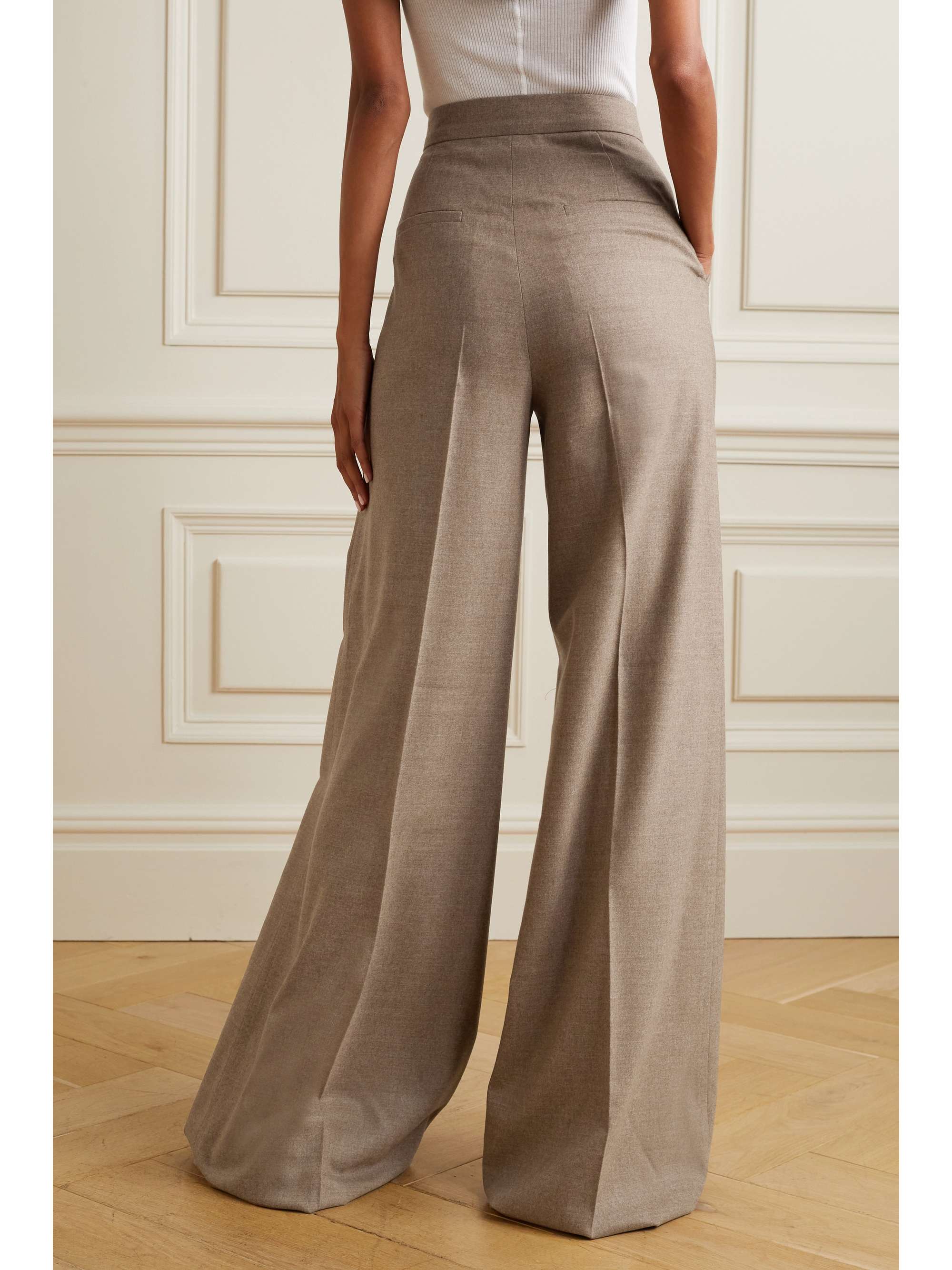 MAX MARA Fiore pleated wool-blend wide-leg pants