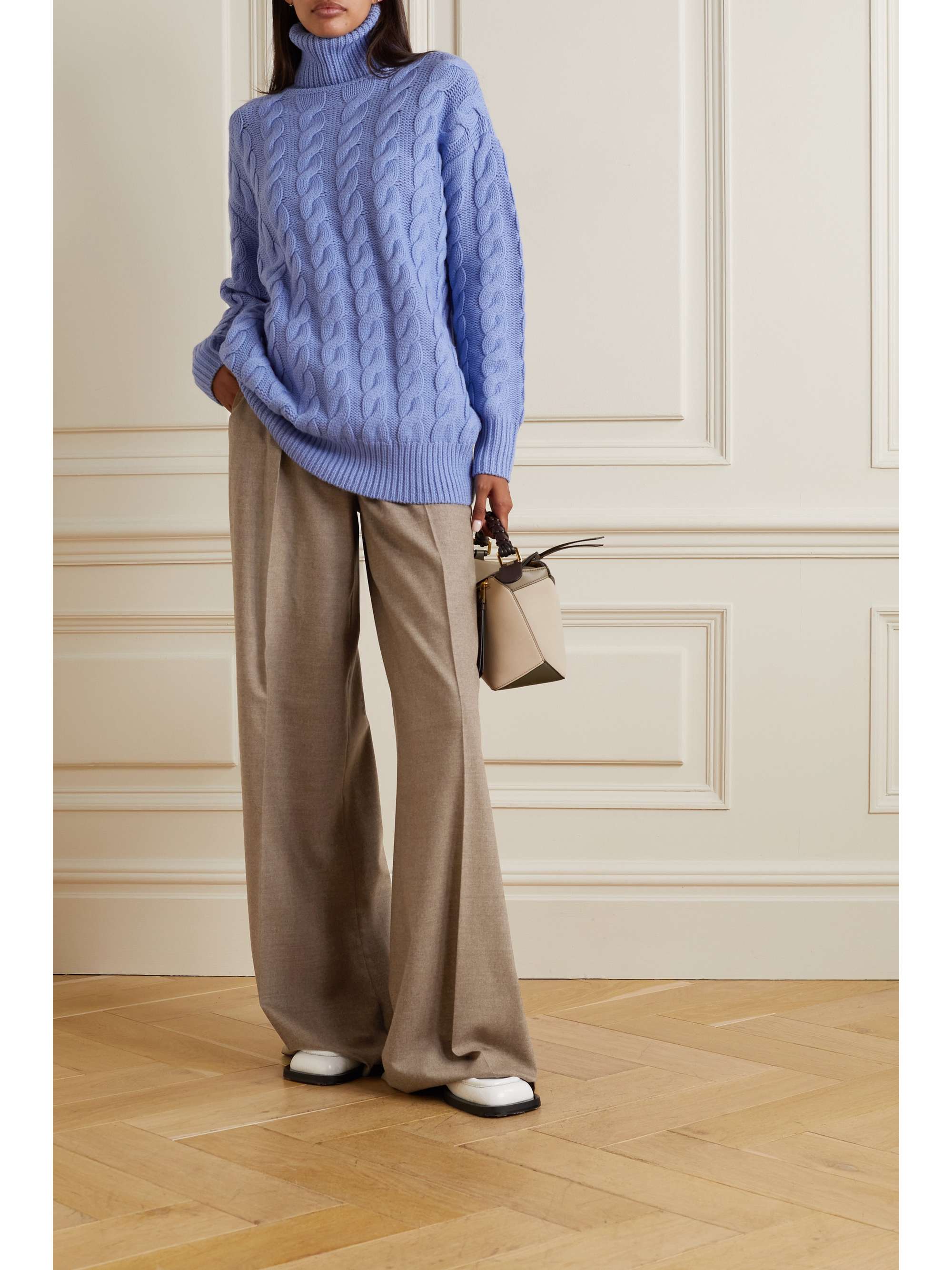 MAX MARA Fiore pleated wool-blend wide-leg pants