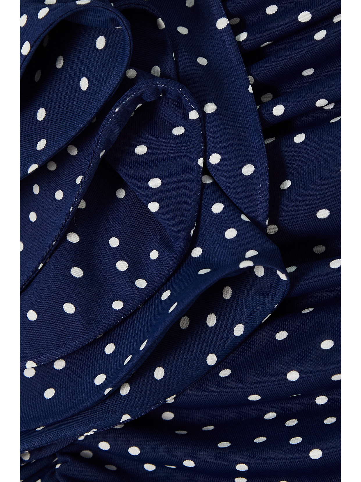 Magda Butrym Embellished Ruched Polka-dot Stretch-jersey Mini Skirt In Blue