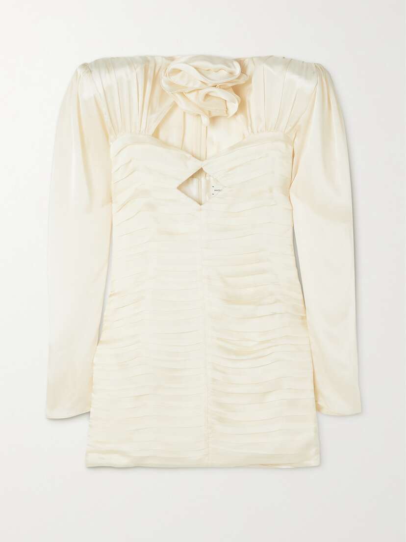 Magda Butrym Cutout Embellished Ruched Silk-satin Mini Dress