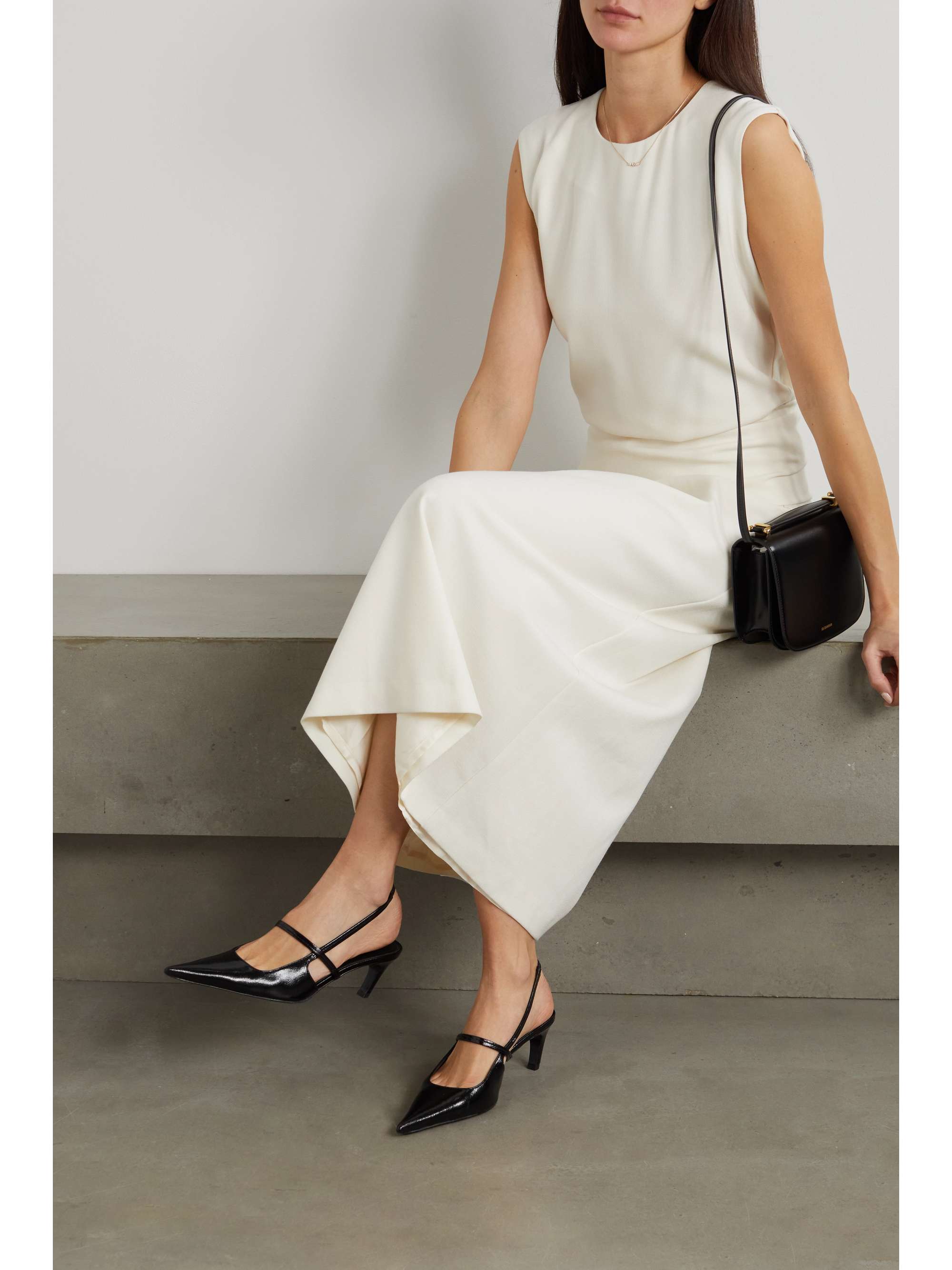 TOTEME Crinkled patent-leather slingback pumps | NET-A-PORTER