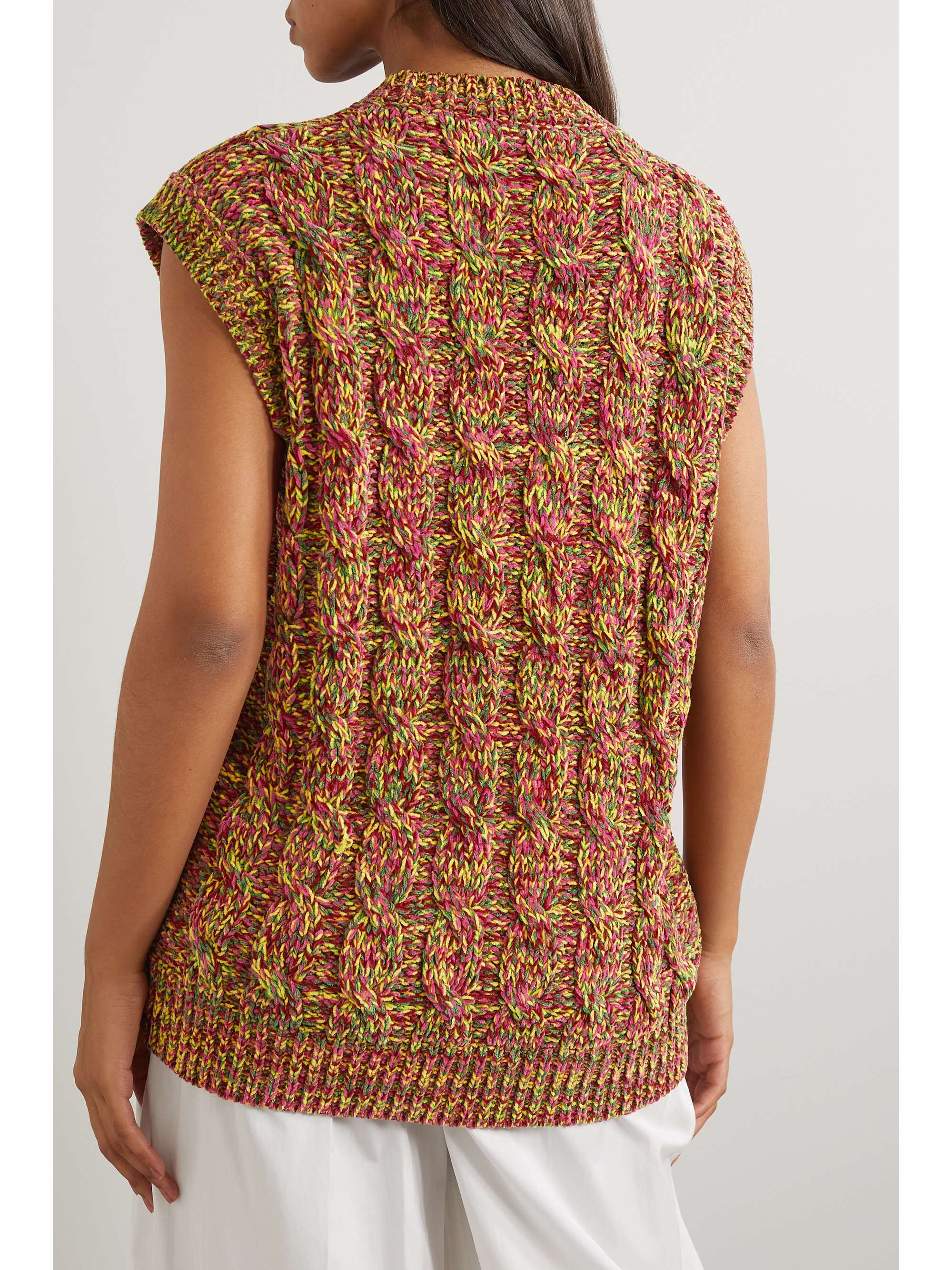 MARNI Cable-knit velour tank