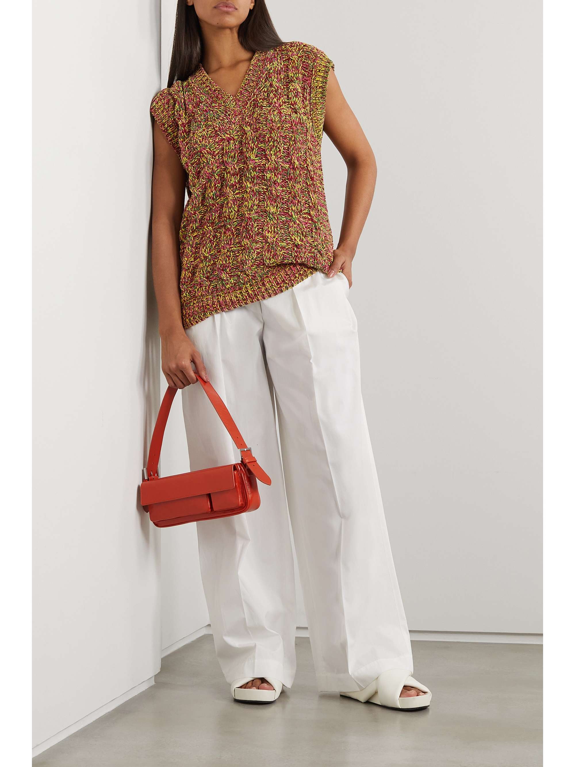MARNI Cable-knit velour tank