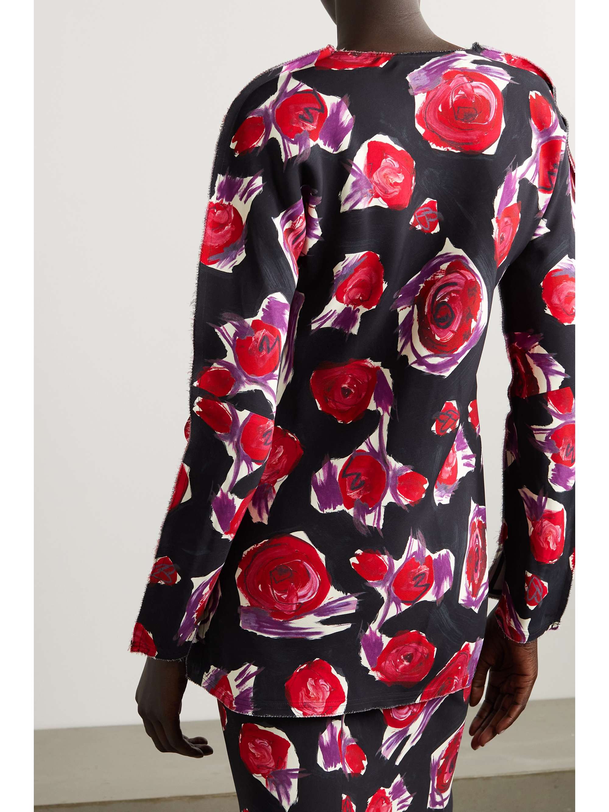 MARNI Floral-print crepe top | NET-A-PORTER