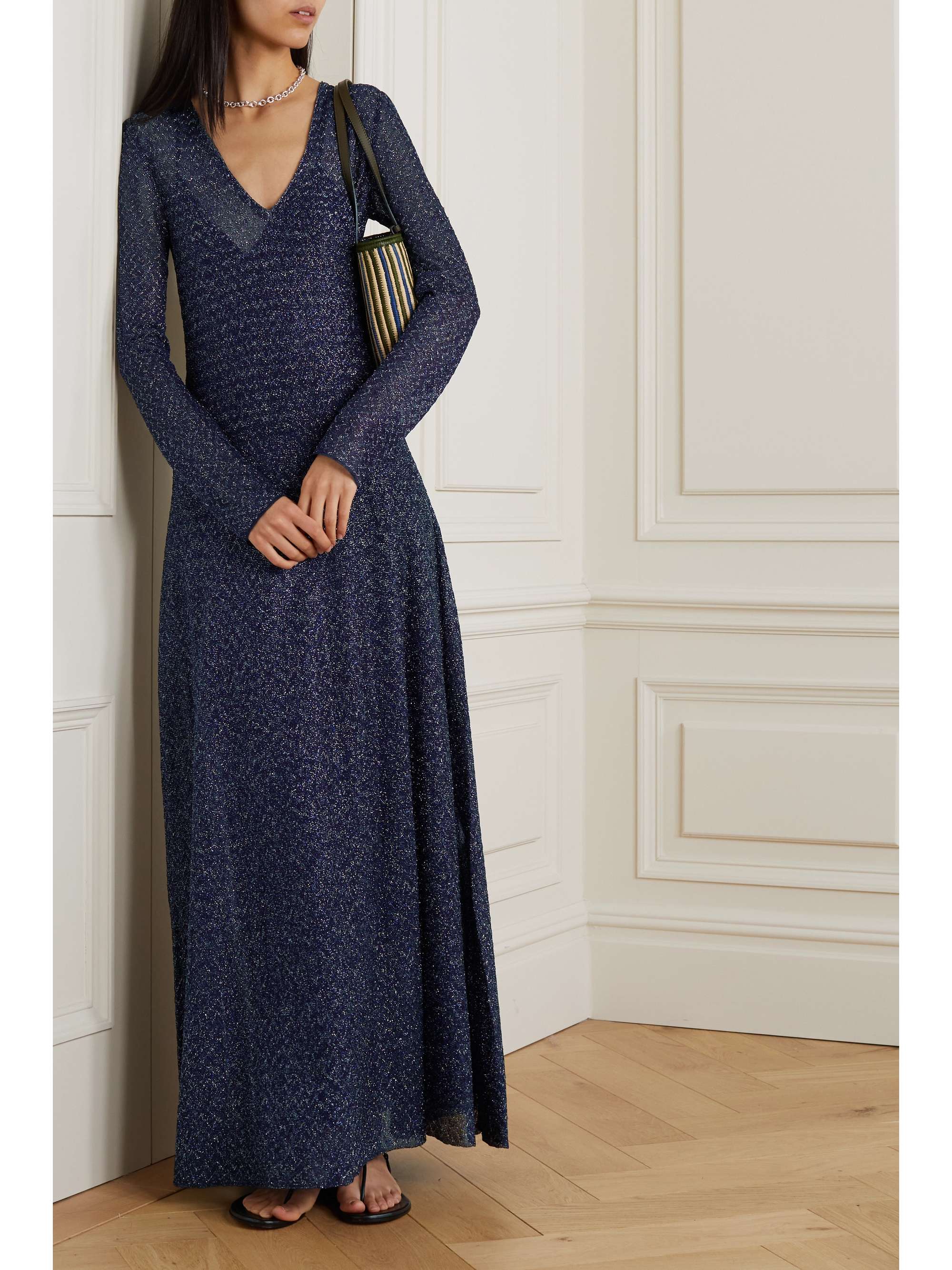 Missoni - Metallic Knitted Maxi Dress - Blue - IT38 - Net A Porter