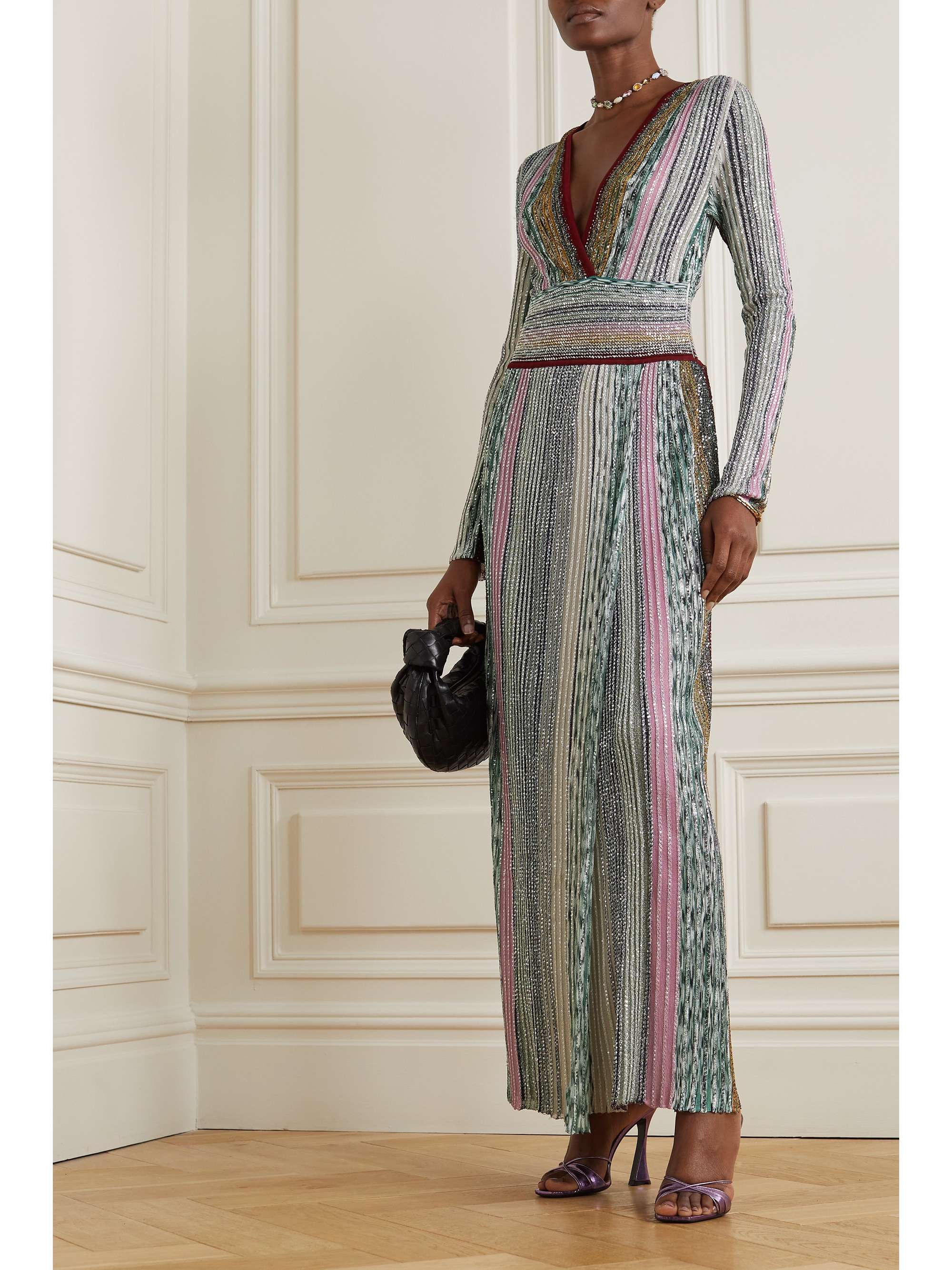 MISSONI Sequined Crochet knit Maxi Dress NET A PORTER