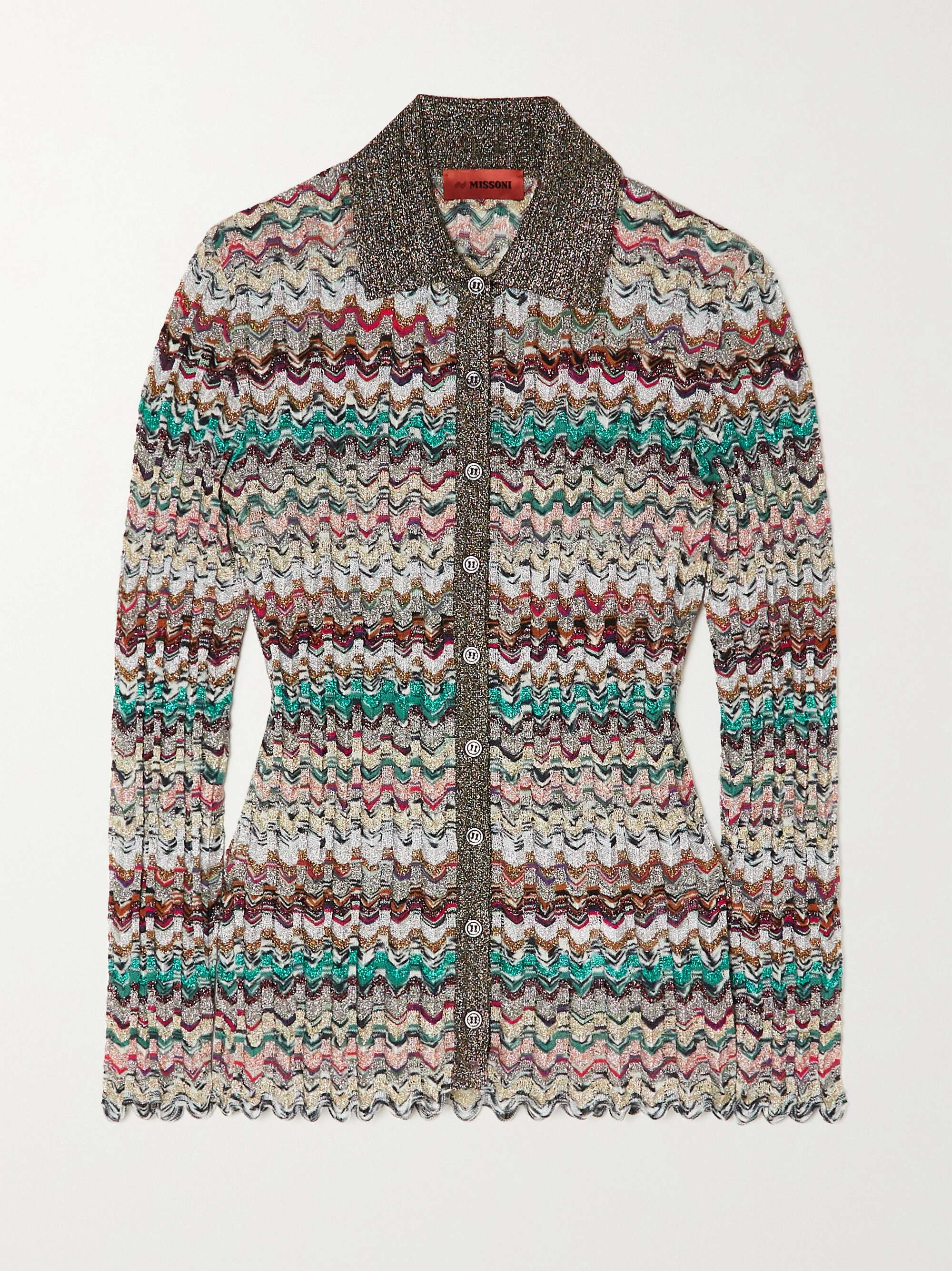 striped crochet knit shirt