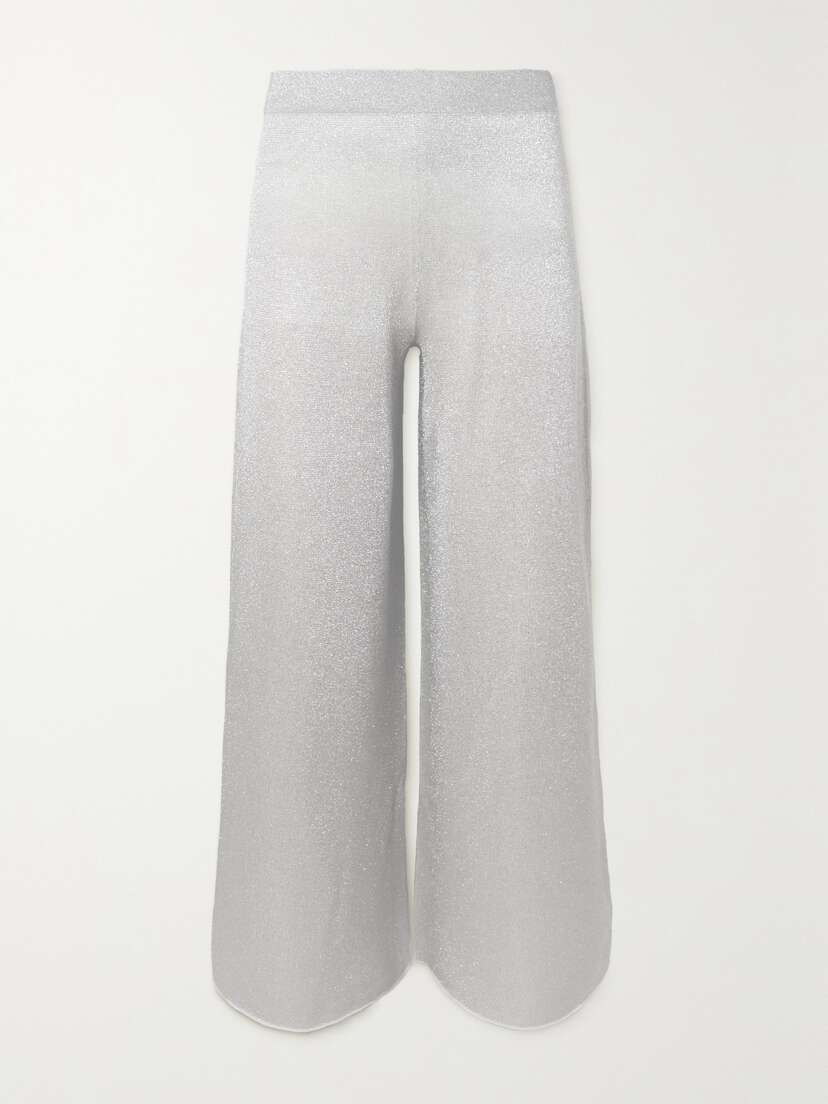 Missoni Metallic Wool-blend High-rise Wide-leg Pants