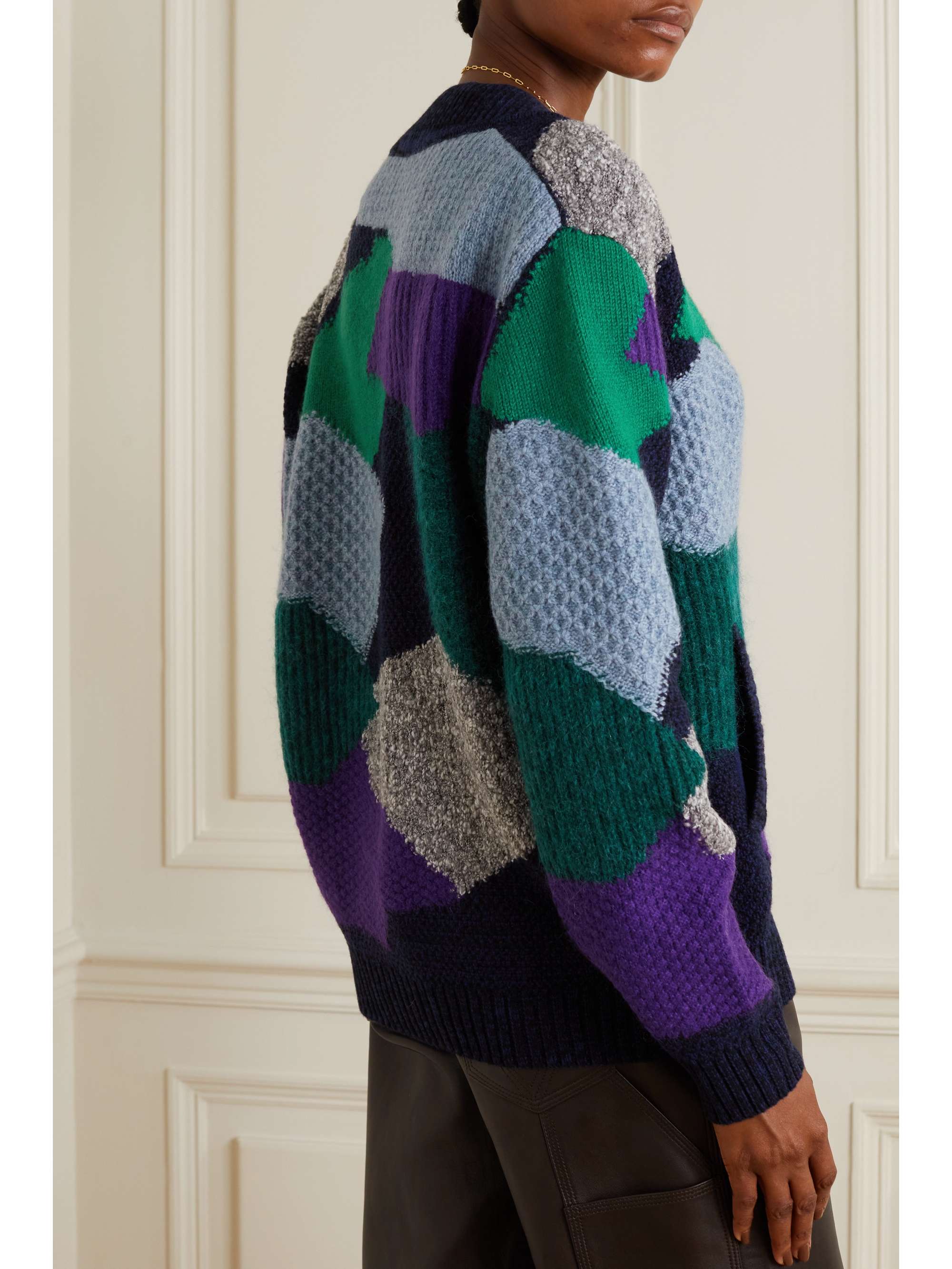 MISSONI Appliquéd patchwork wool-blend cardigan