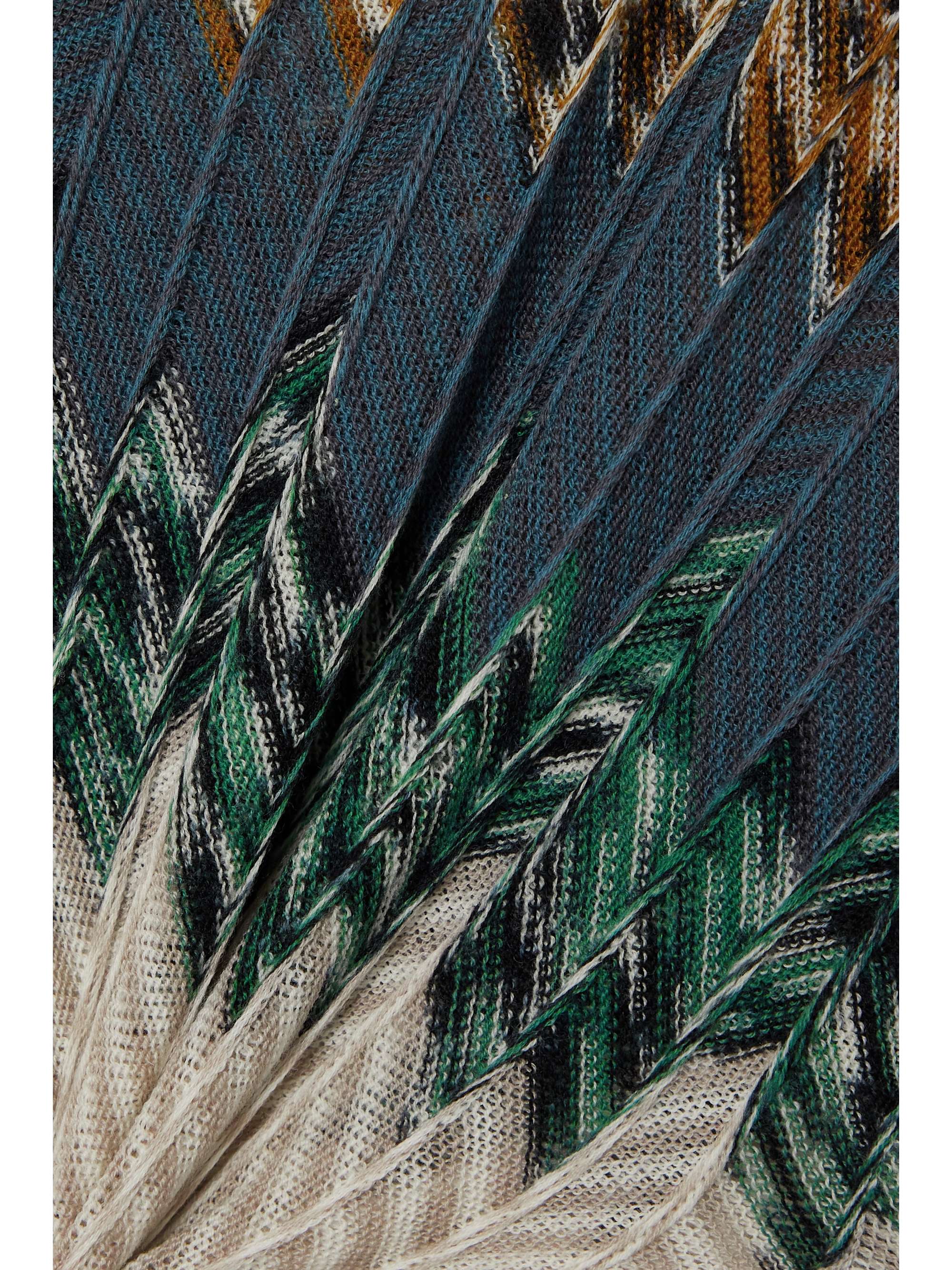 MISSONI 条纹金属感钩编羊毛毛衣