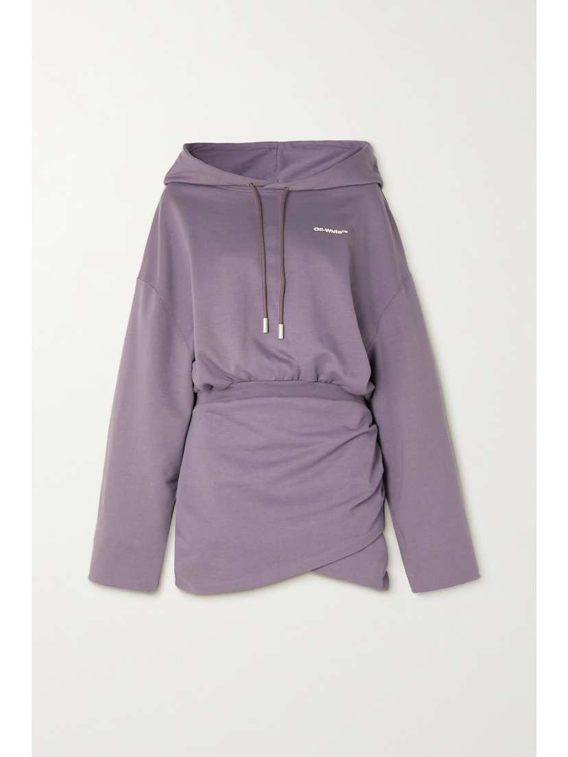 Off-White Hooded Embroidered Cotton-jersey Mini Dress - xx large