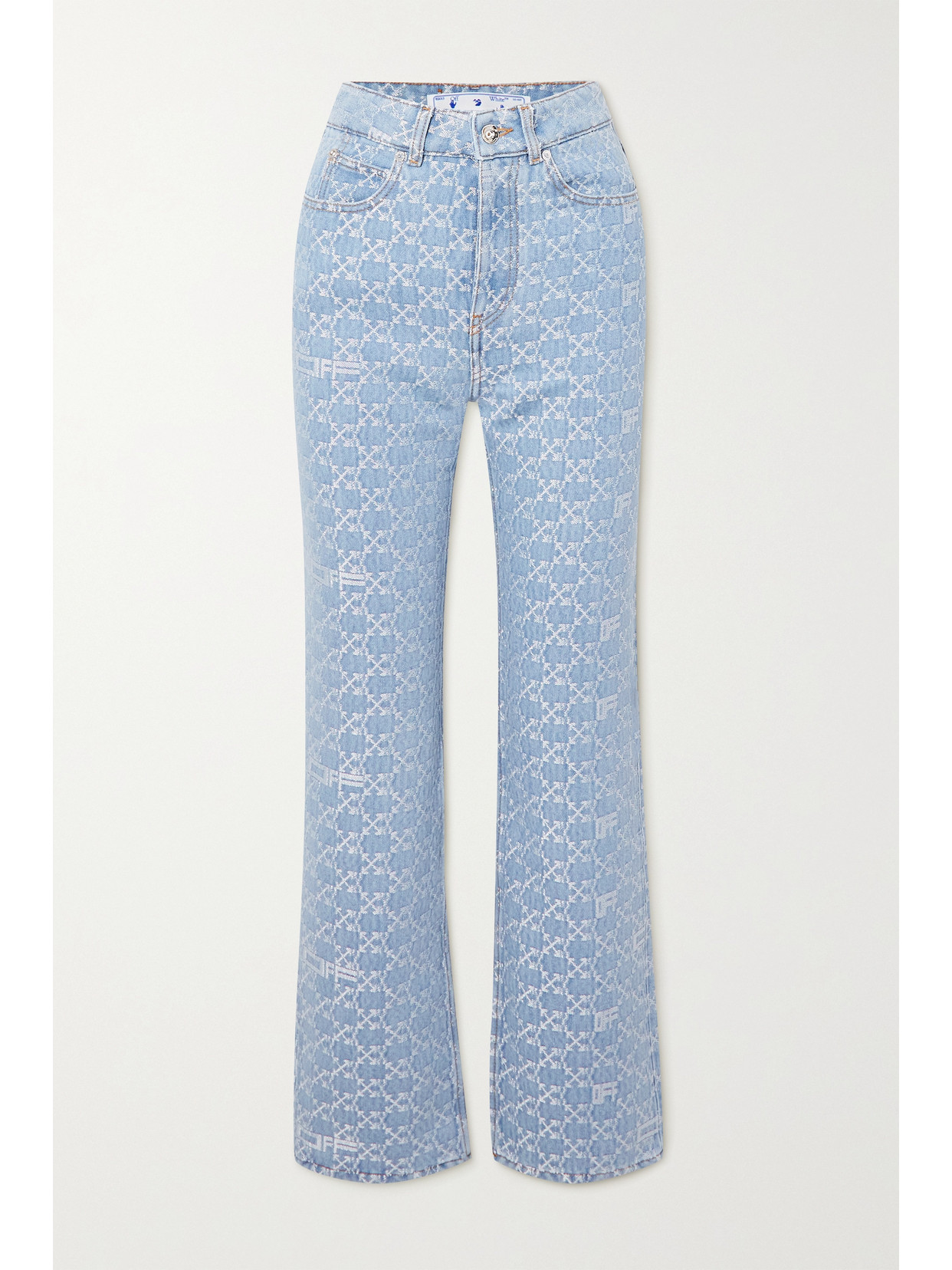 Off-White - Logo-jacquard Straight-leg Jeans - Blue