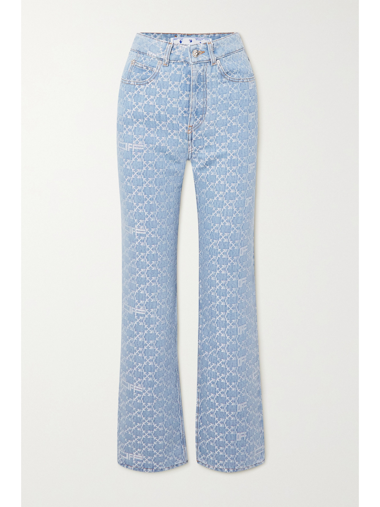 Off-White - Logo-jacquard Straight-leg Jeans - Blue