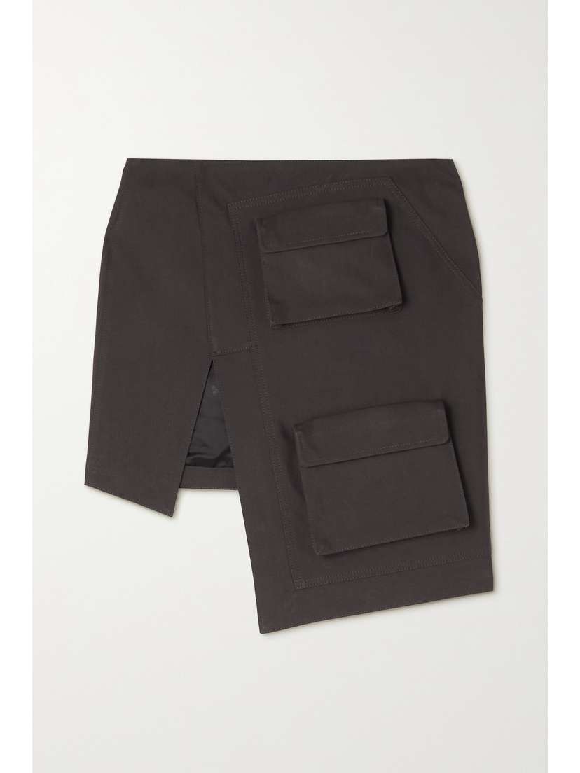 Off-White Asymmetric Cotton-blend Twill Mini Skirt