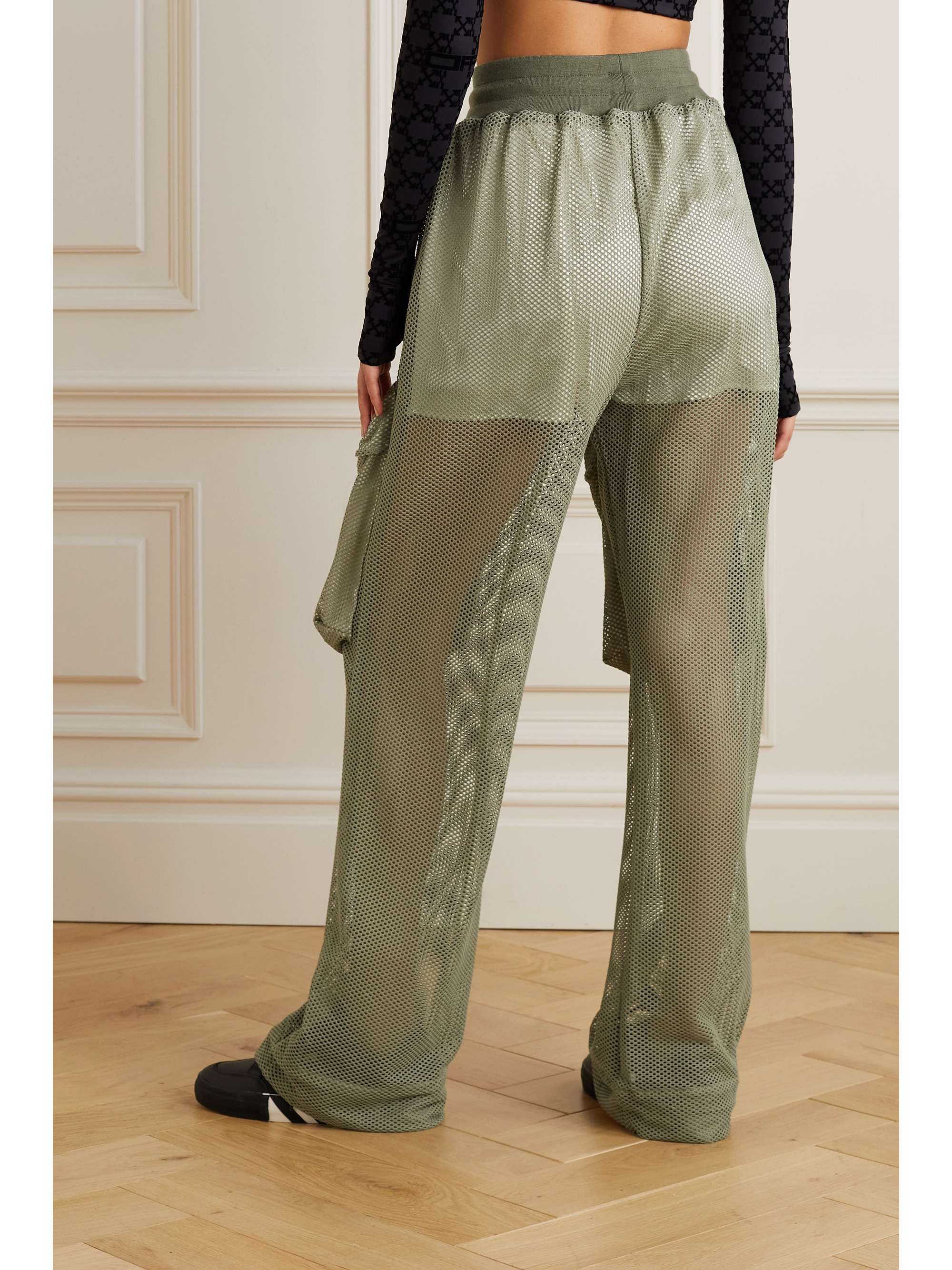 white mesh pants