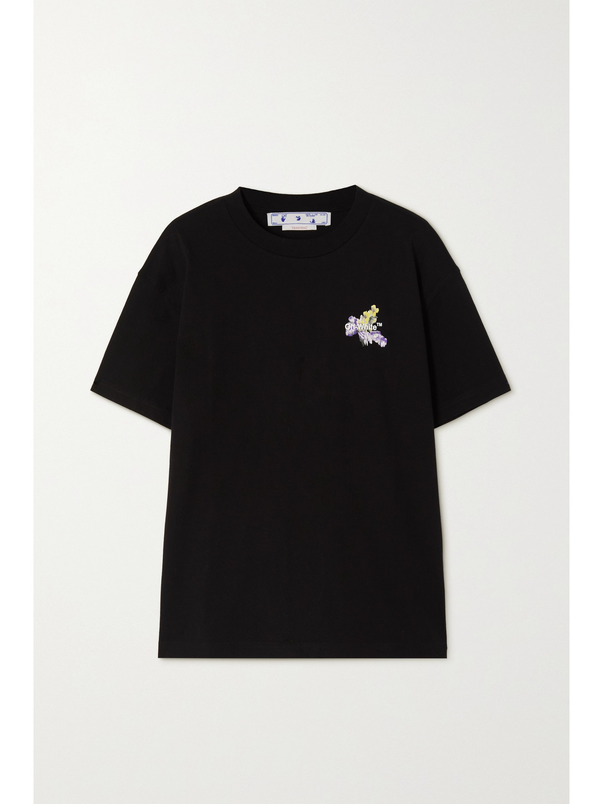 OFF-WHITE FLOWER ARROW PRINTED COTTON-JERSEY T-SHIRT