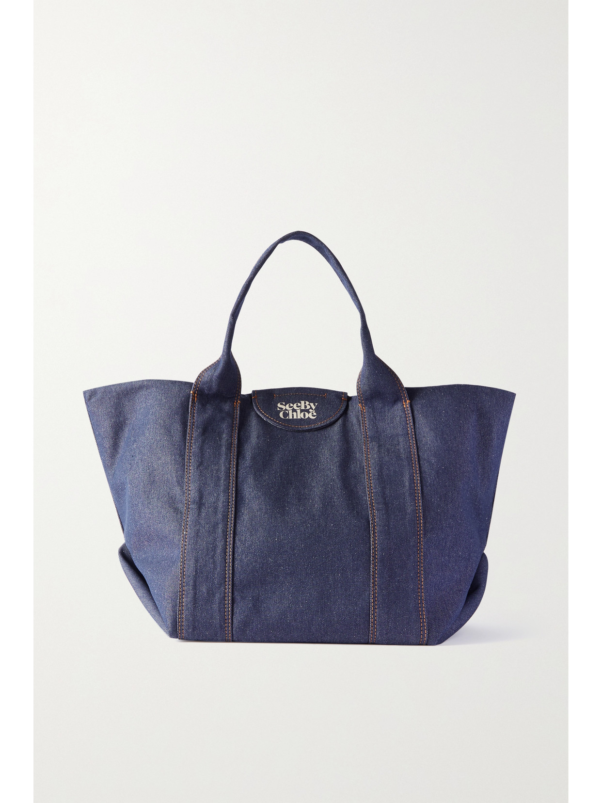 See By Chloé Laetizia Jacquard Denim Tote In Blue