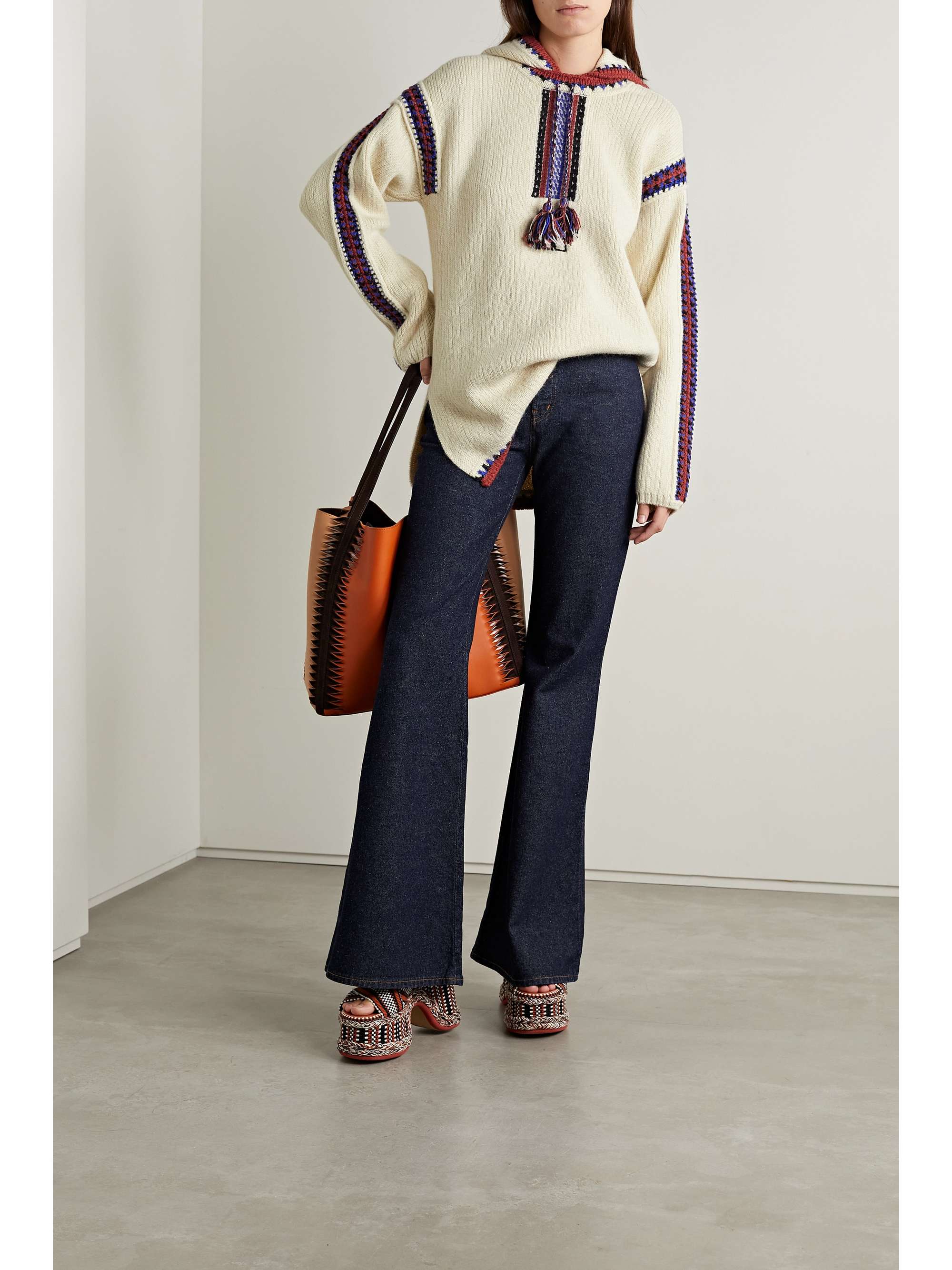 ETRO Klara hooded embroidered wool-blend sweater