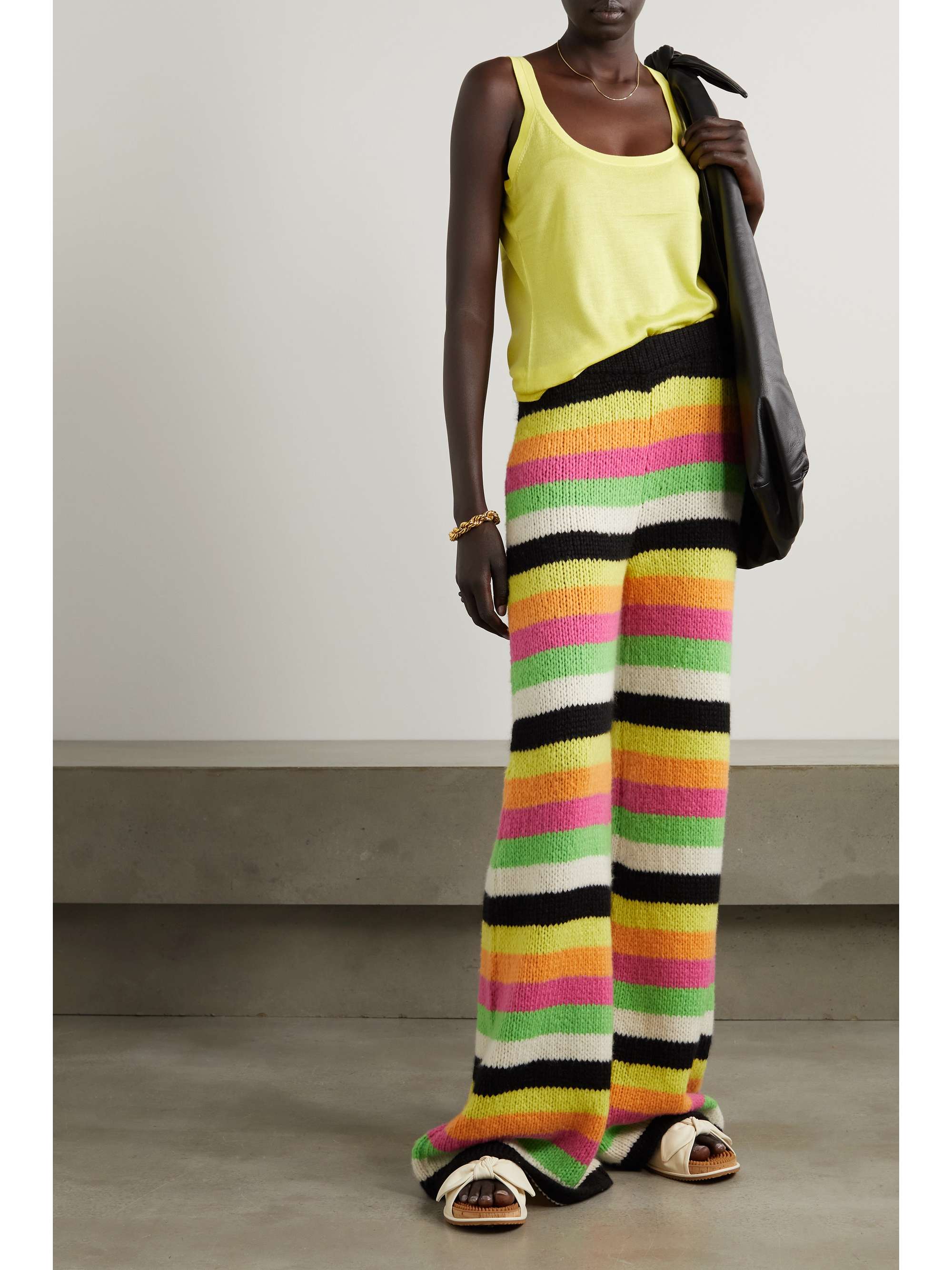 GABRIELA HEARST Liu striped cashmere flared pants