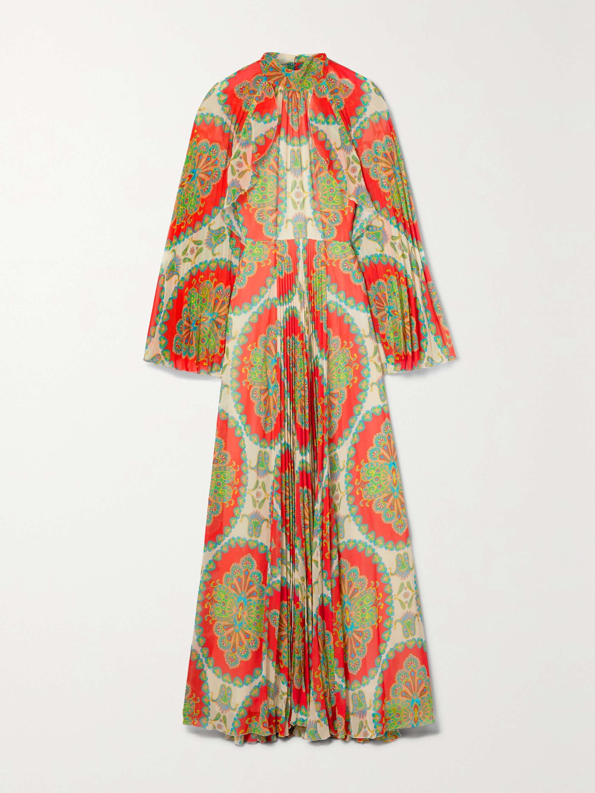 ETRO Skylark pleated crepe de chine maxi dress | NET-A-PORTER