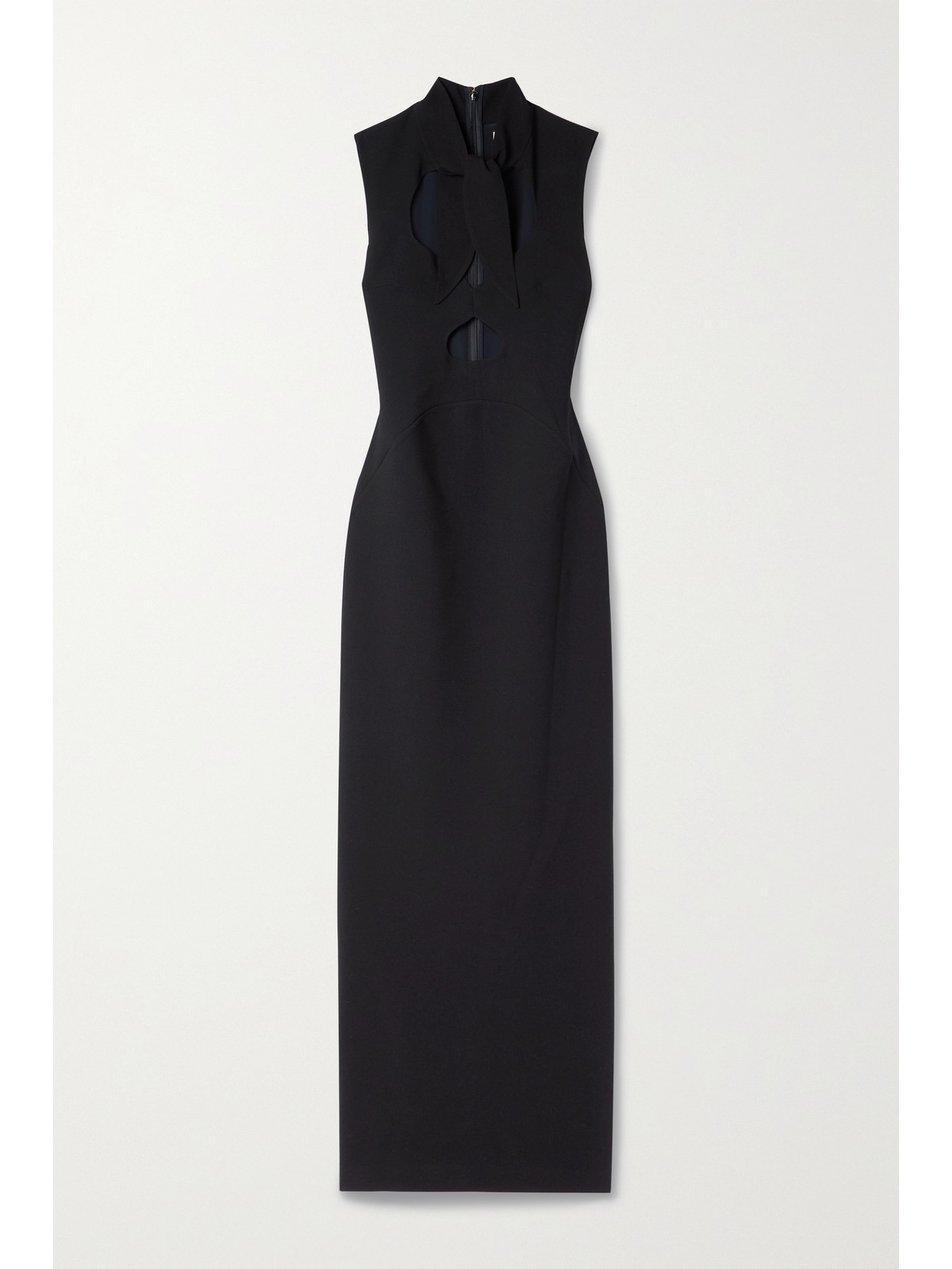 ROKSANDA KAMARIA TIE-NECK CUTOUT CREPE GOWN
